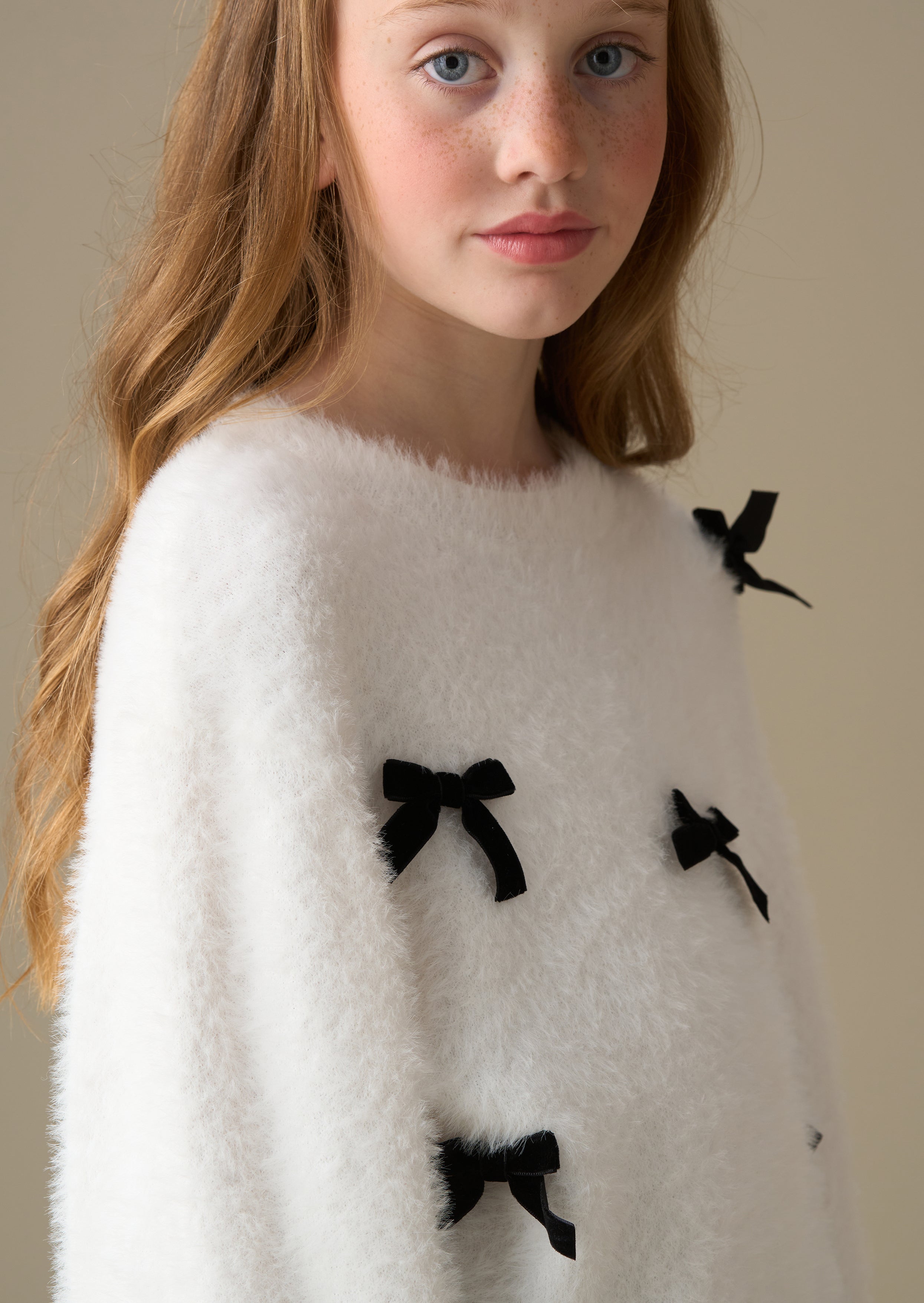 Mia Velvet Bow Eyelash Jumper