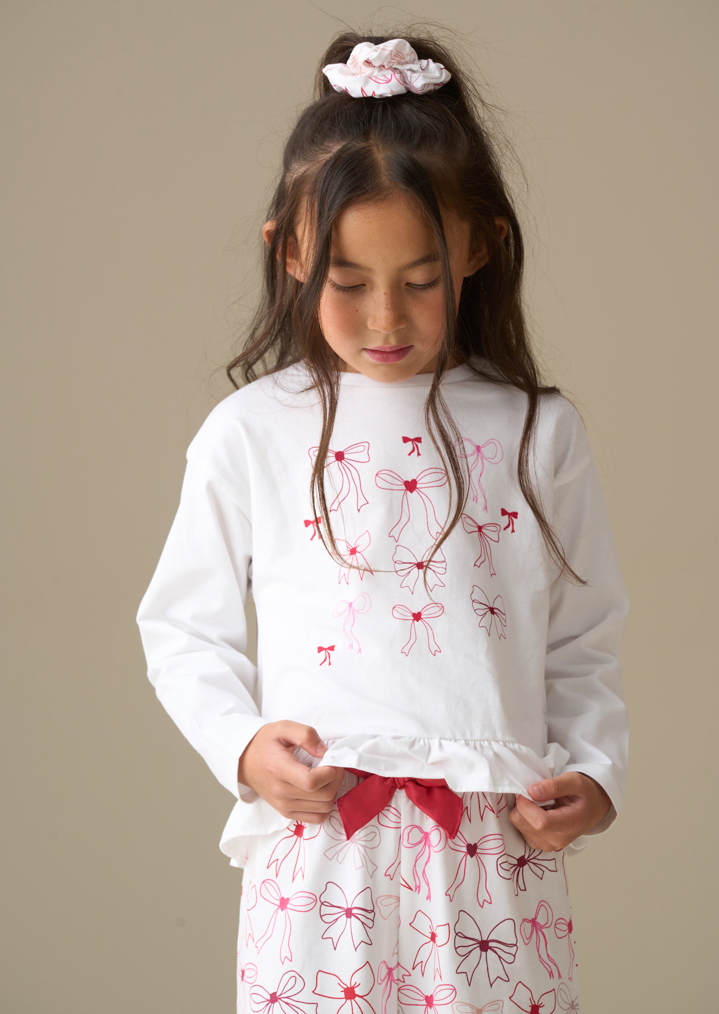 Betty Bow Print Frill PJs