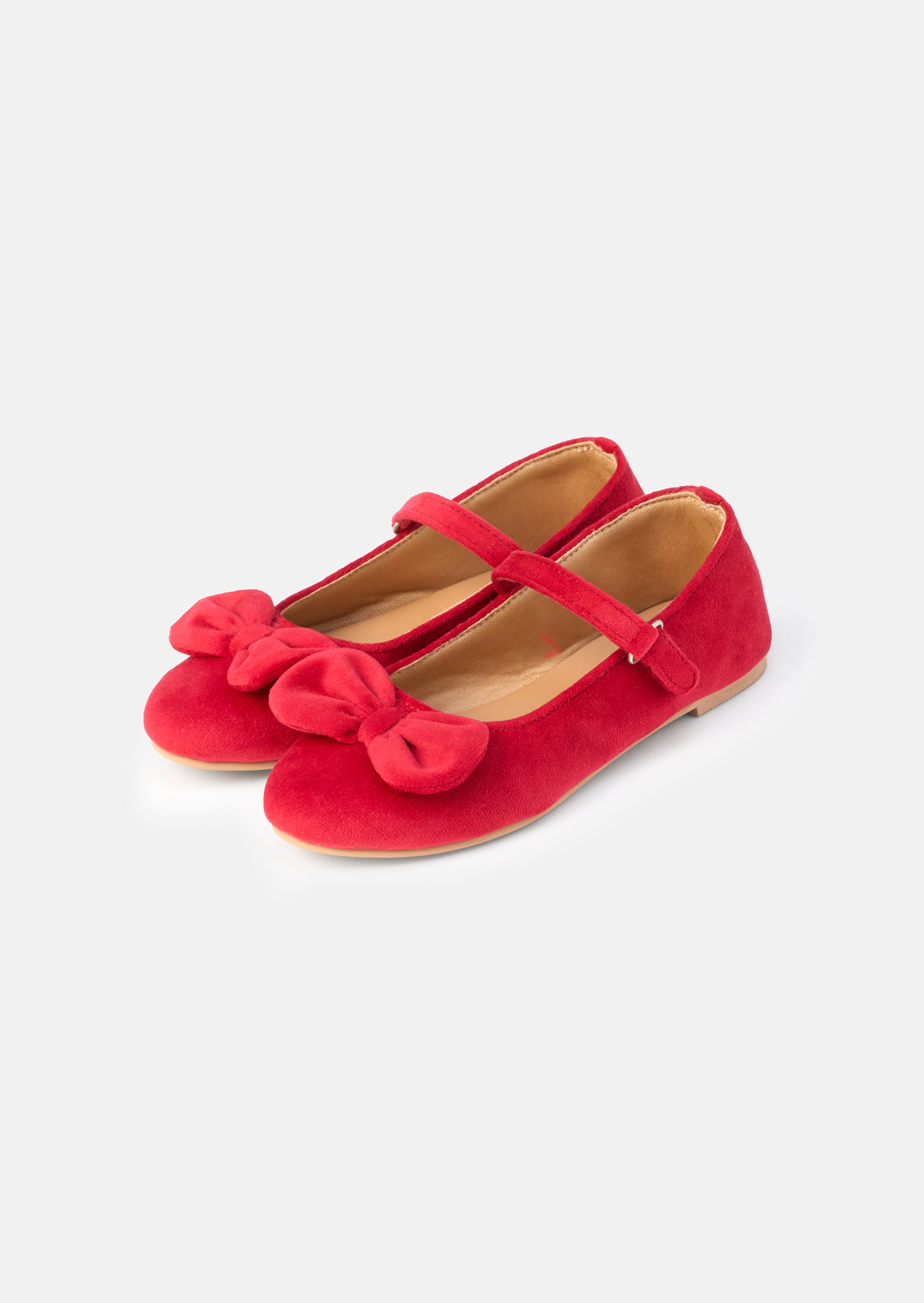 Chaussure à nœud en velours rouge