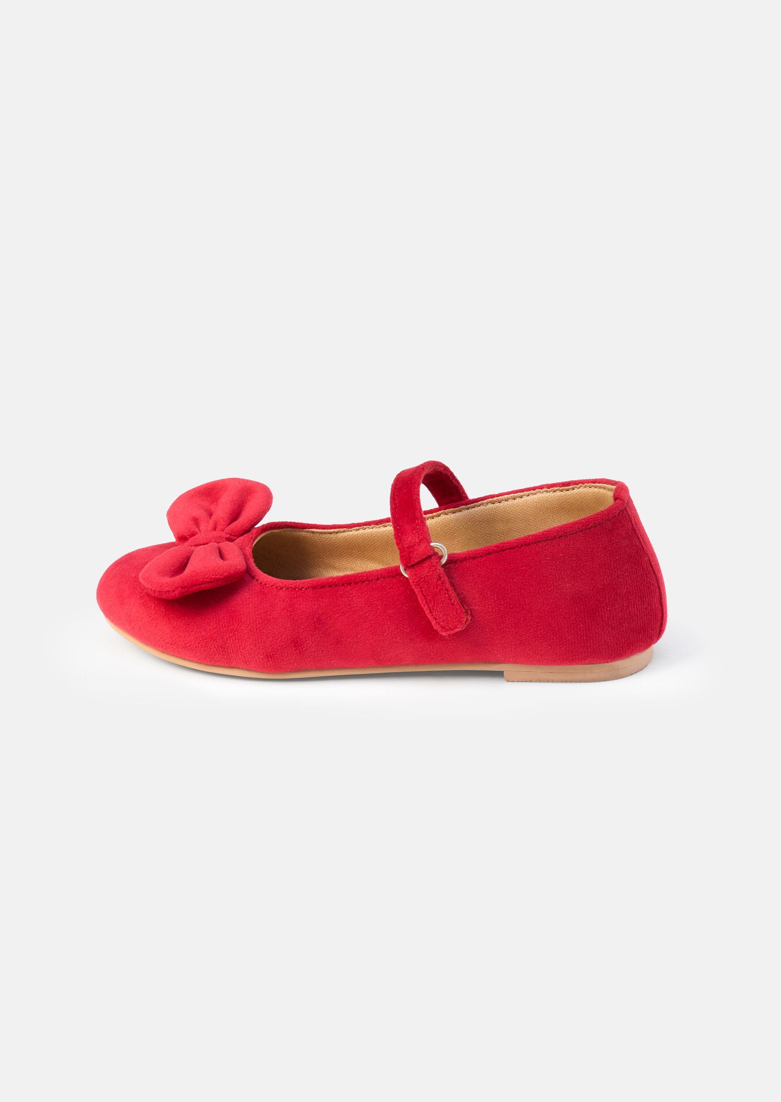 Chaussure à nœud en velours rouge
