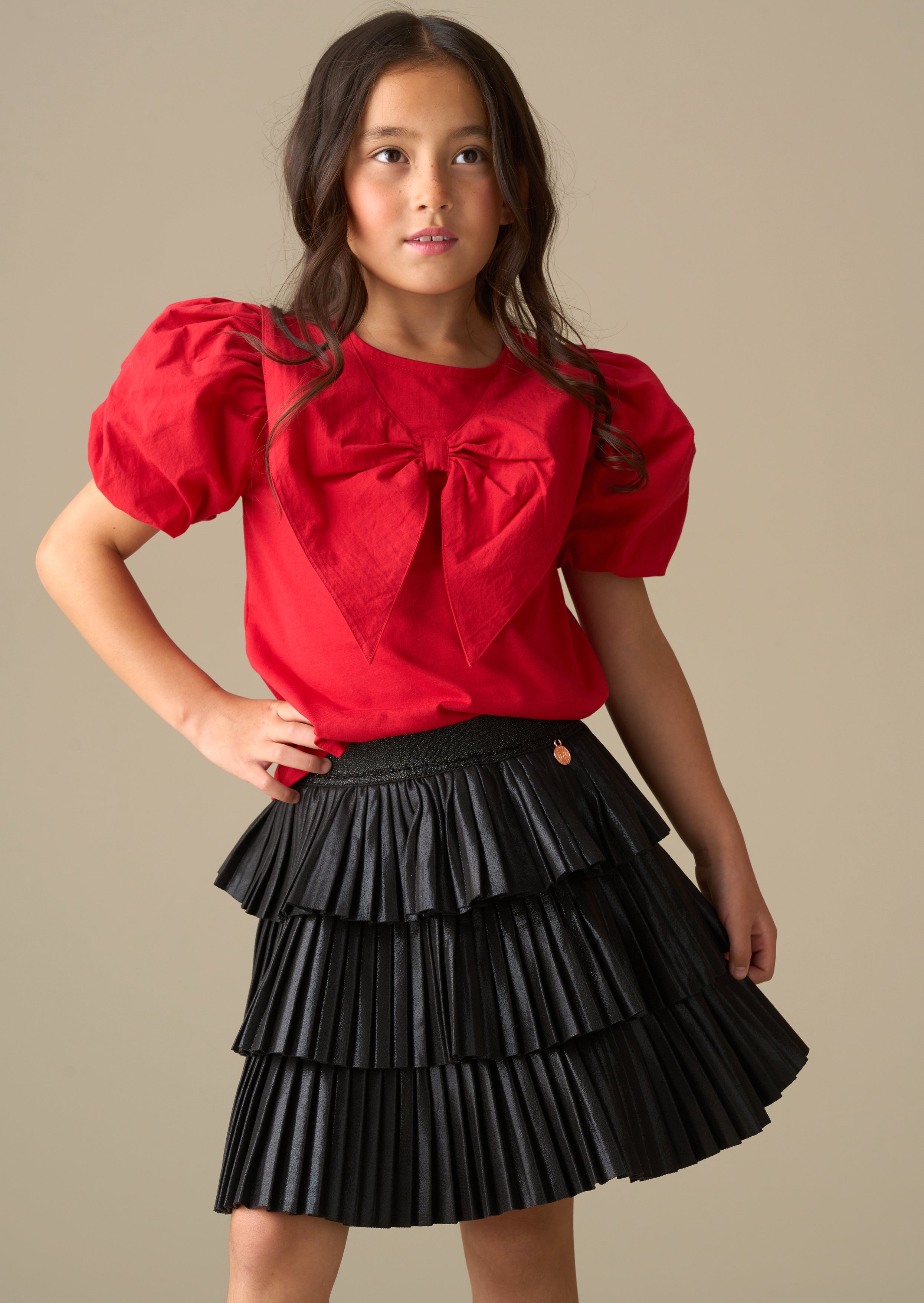 Lucile Metallic Tiered Rara Skirt