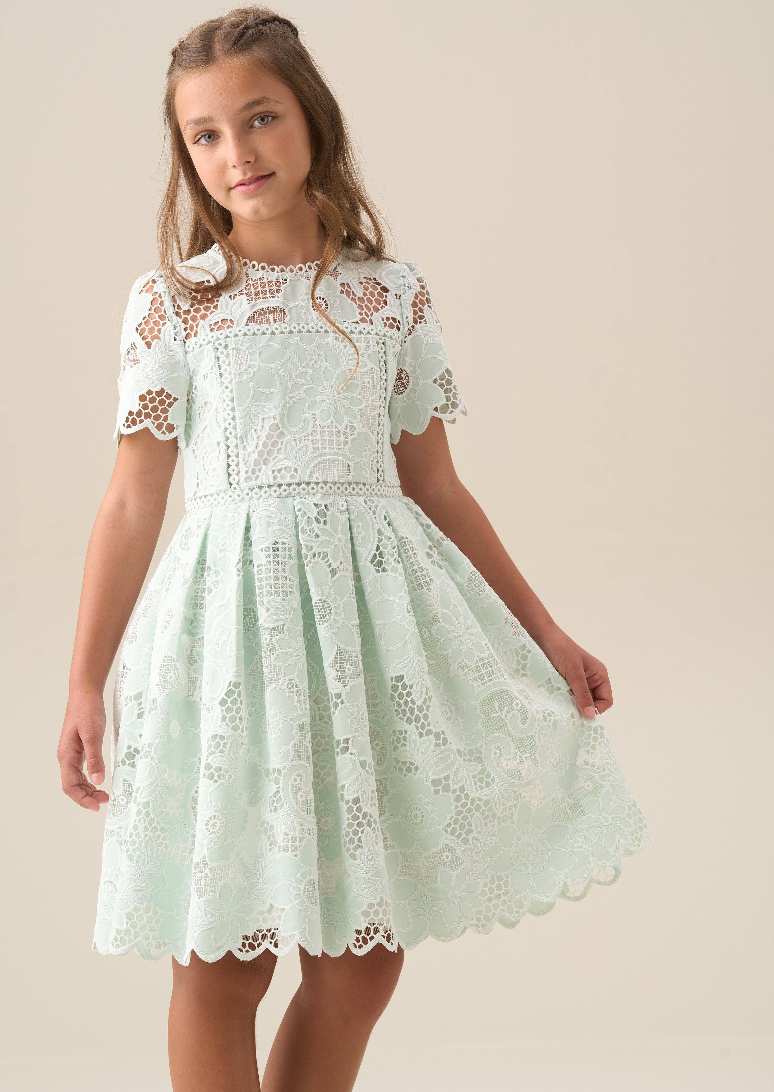 Maeva Mint Lace Dress