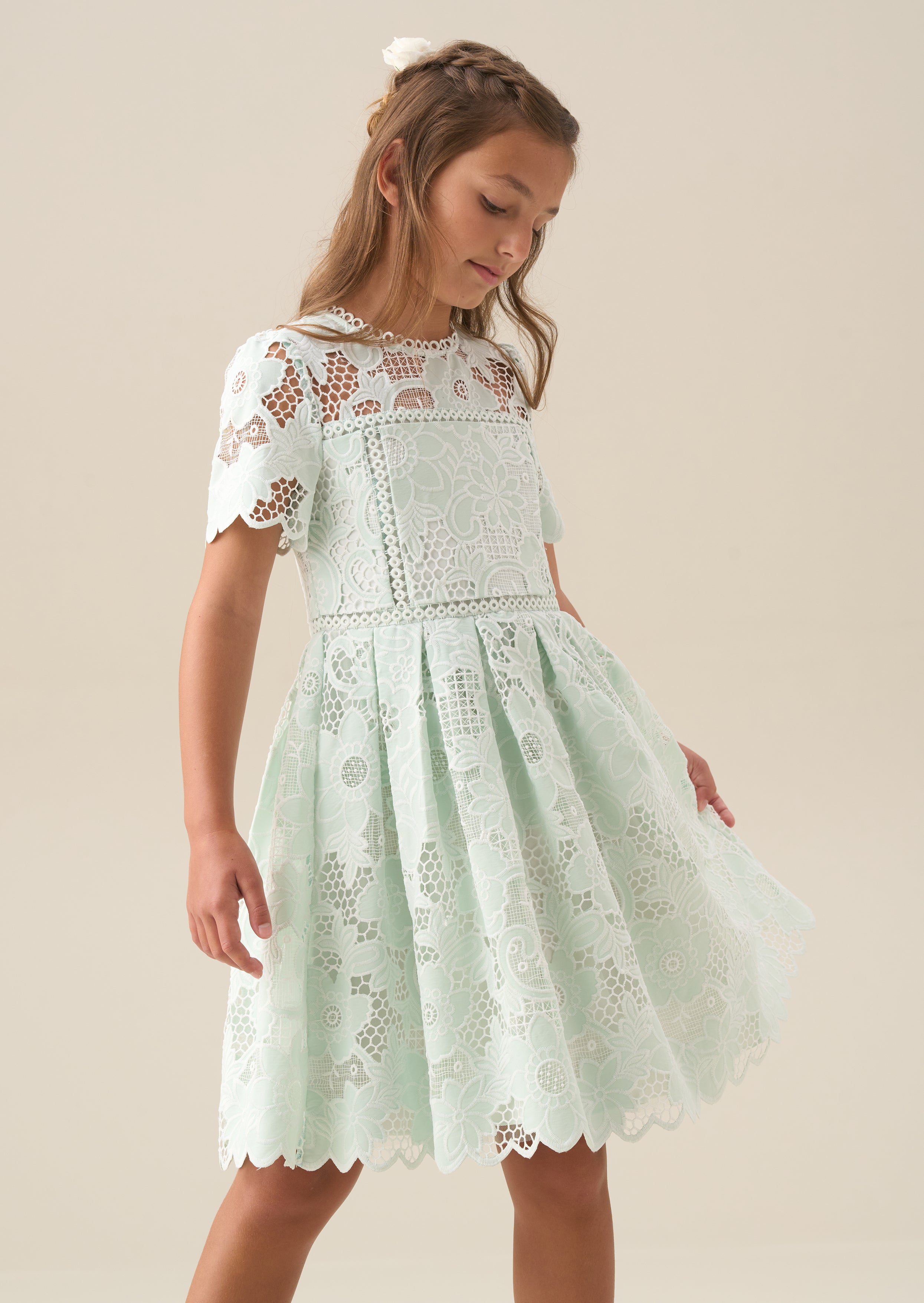 Maeva Mint Lace Dress