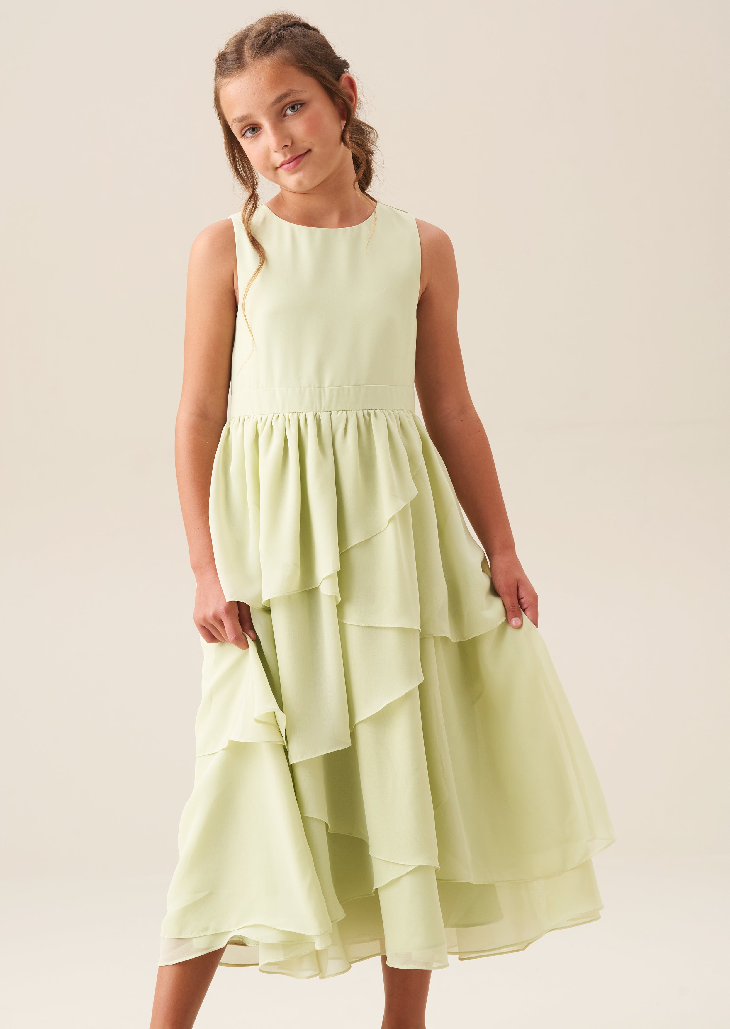 Letitia Sage Tiered Ruffle Dress