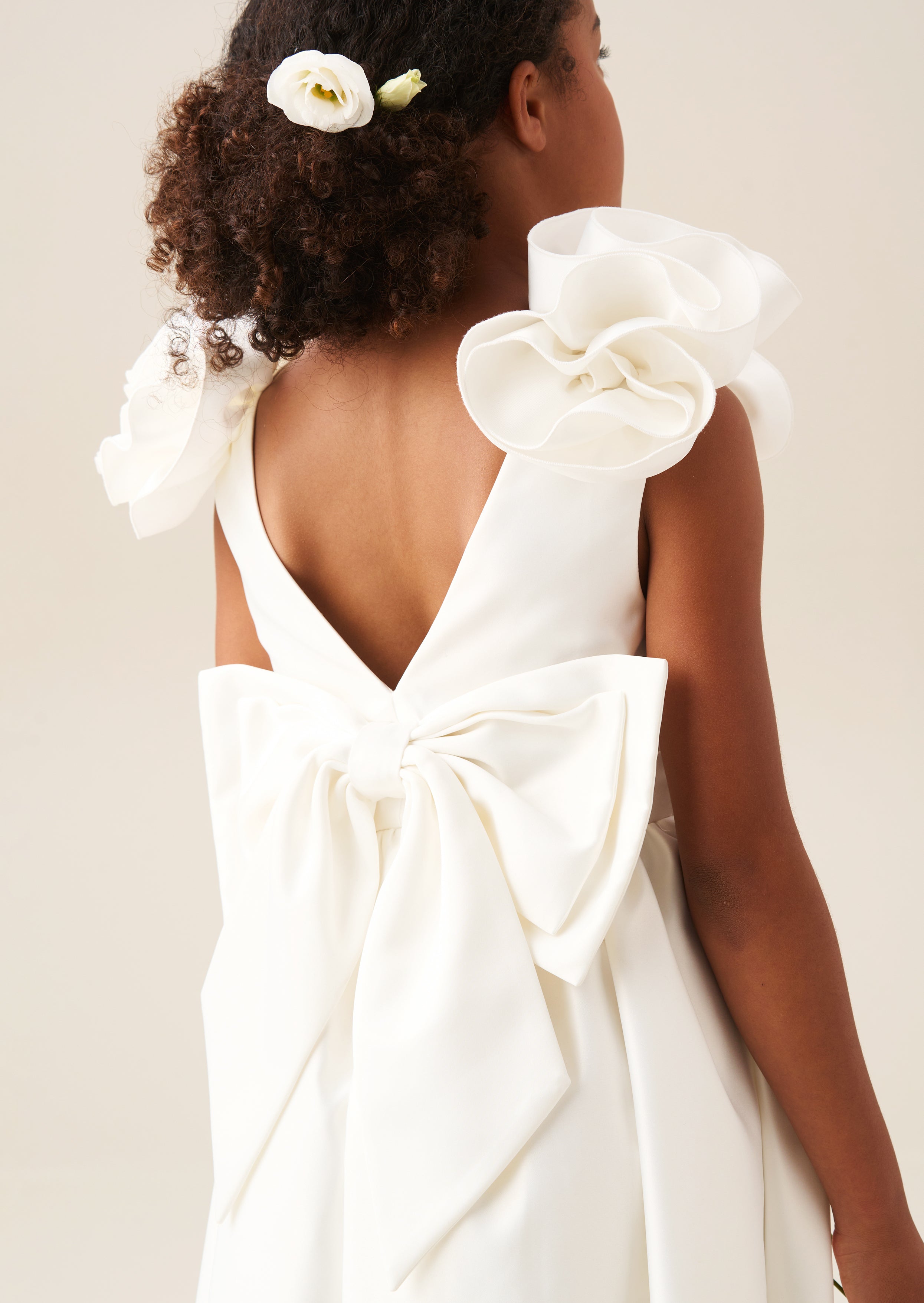 Robe Coco à manches bouffantes avec nœud dans le dos