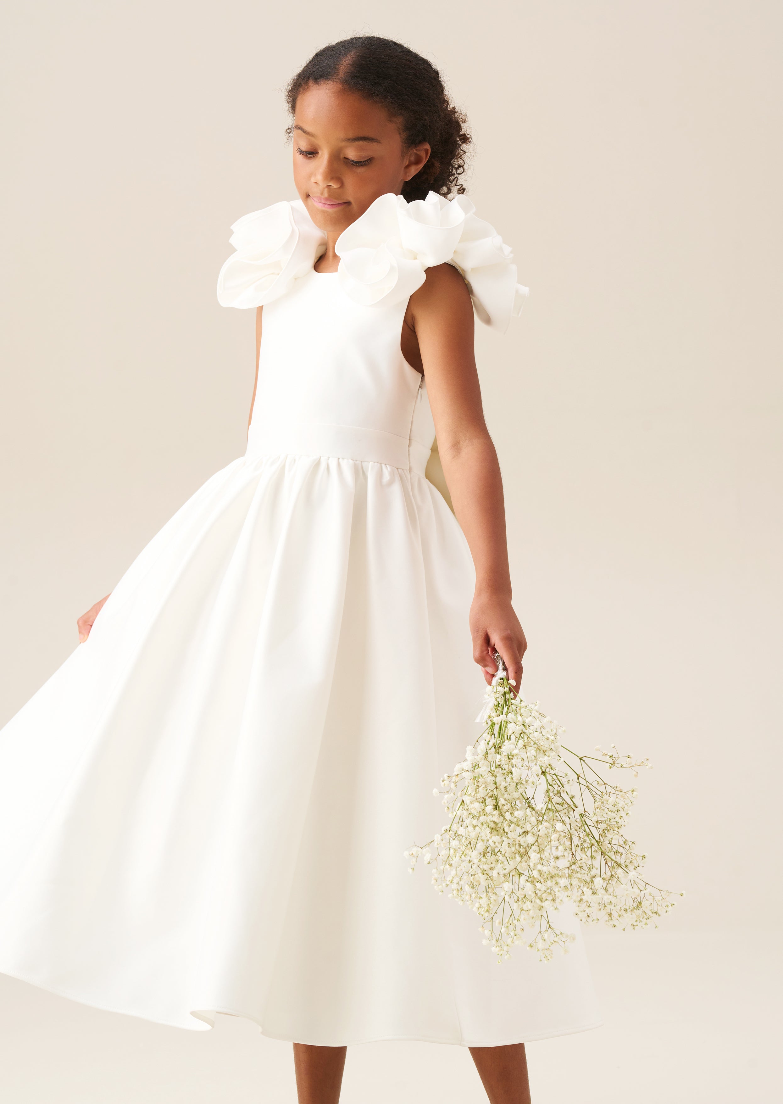 Robe Coco à manches bouffantes avec nœud dans le dos