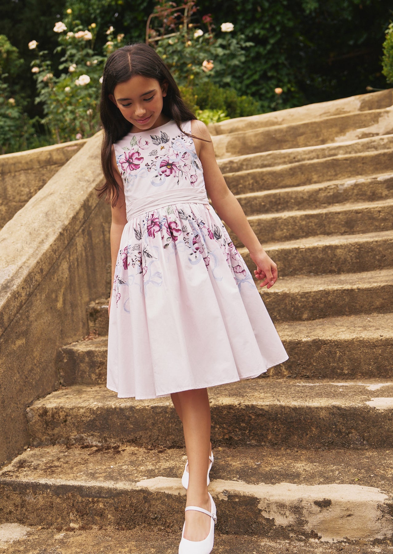 Robe Elisa Blush à nœud imprimé au dos