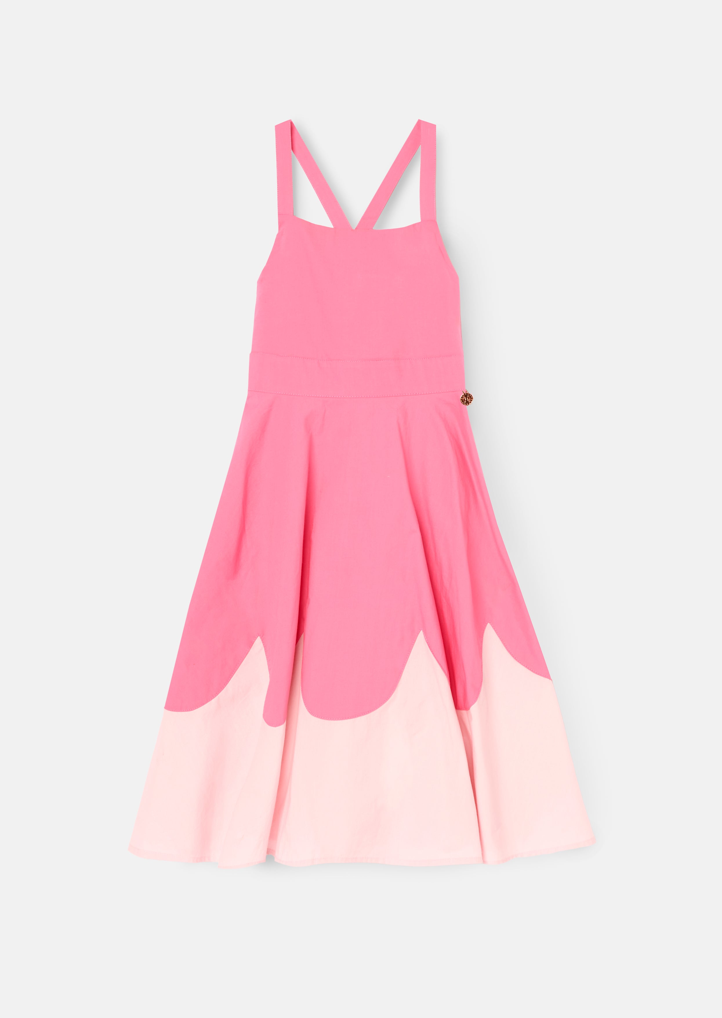 Allegra Pink Muschelsaum Schwingkleid