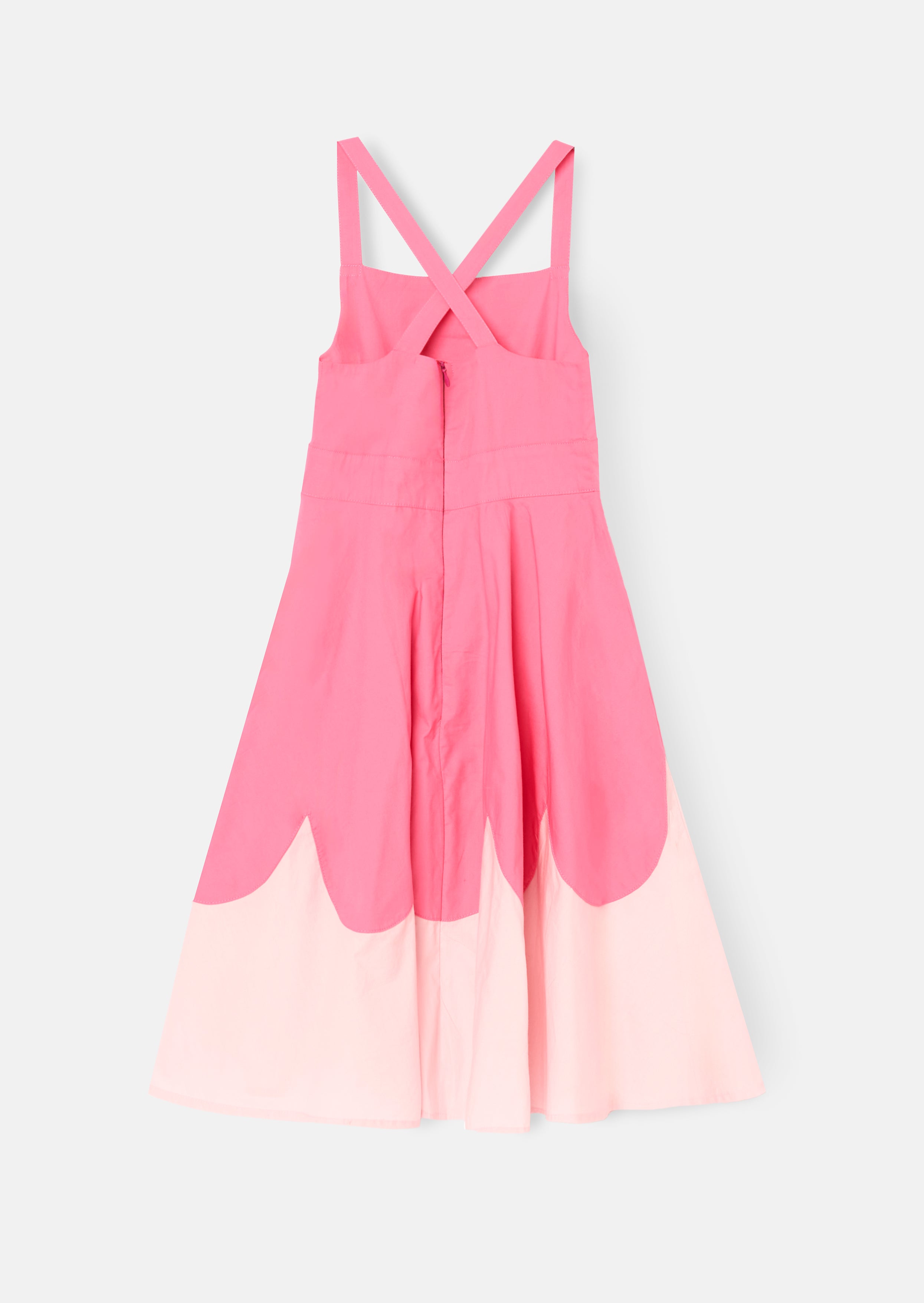 Allegra Pink Muschelsaum Schwingkleid