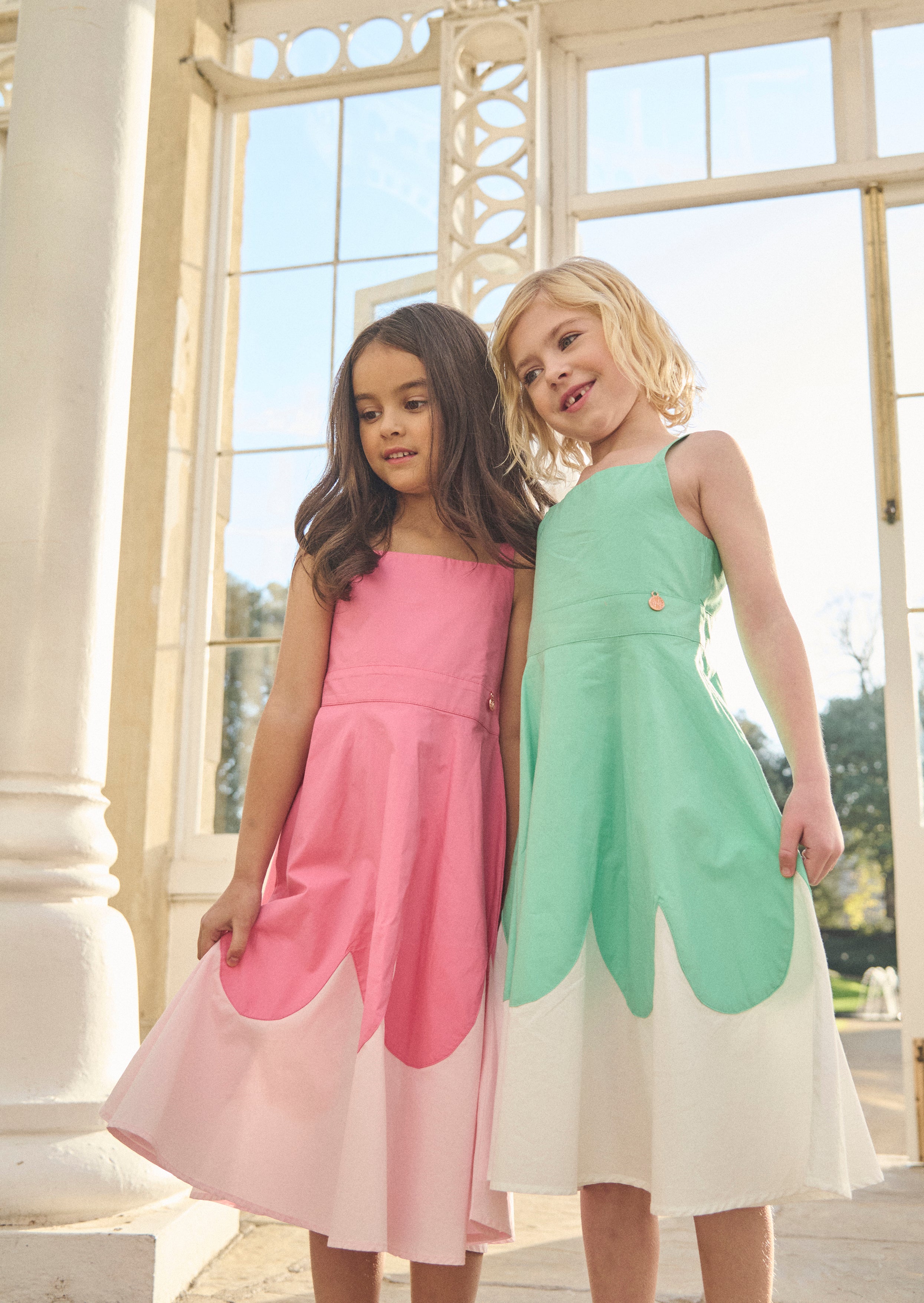 Allegra Green Scallop Swing Dress