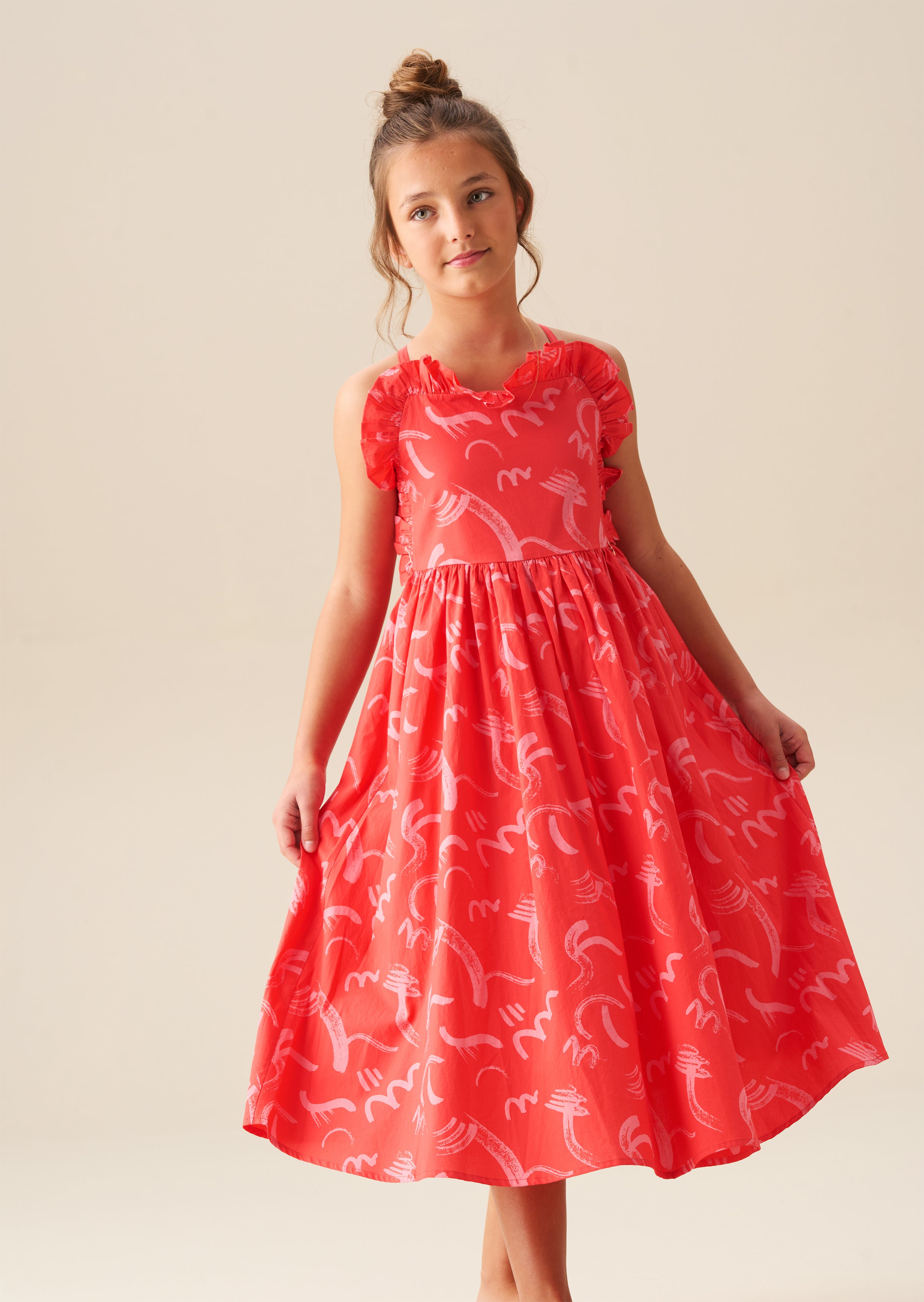 Evie Print Frill Swing Dress