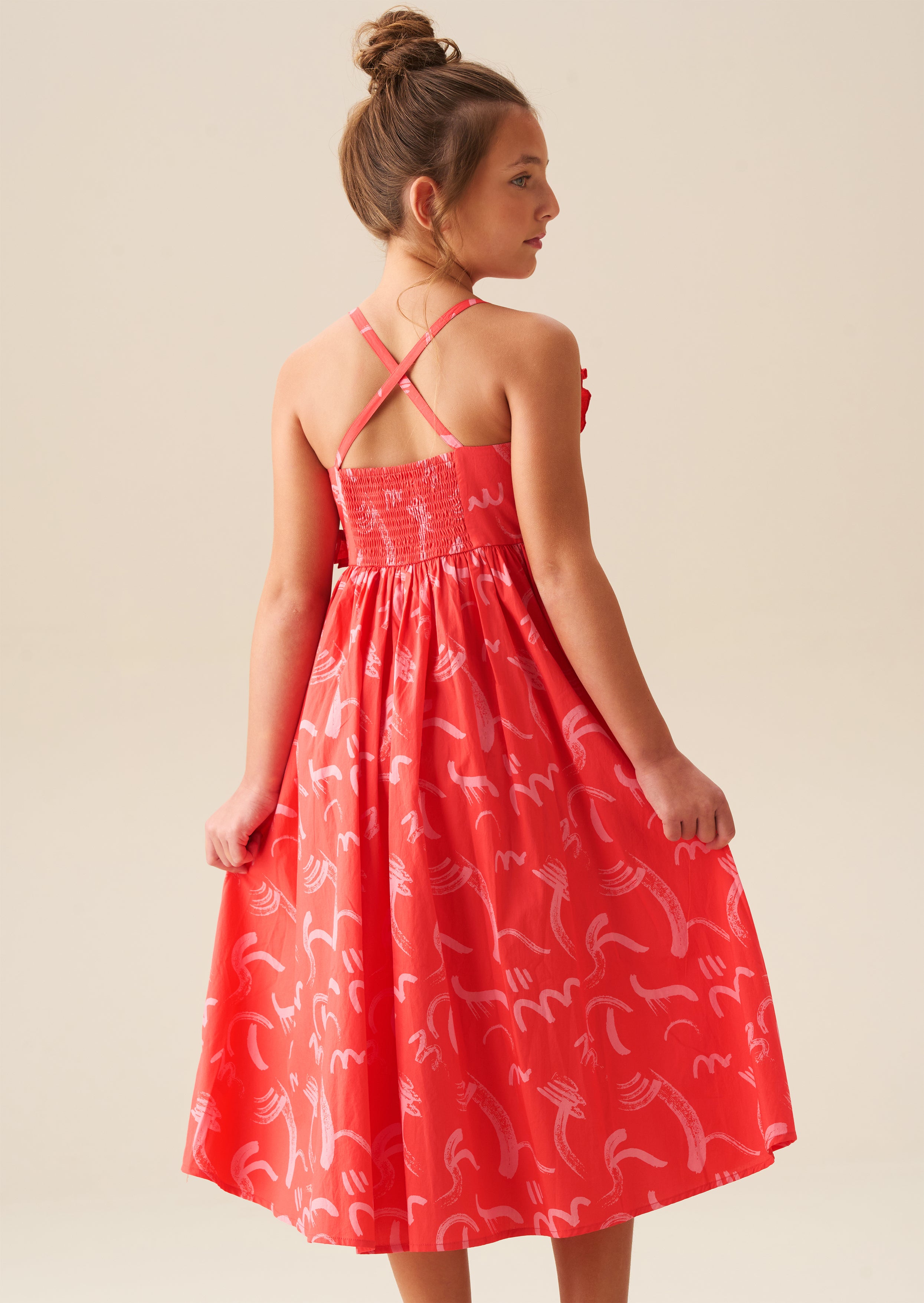 Evie Print Frill Swing Dress