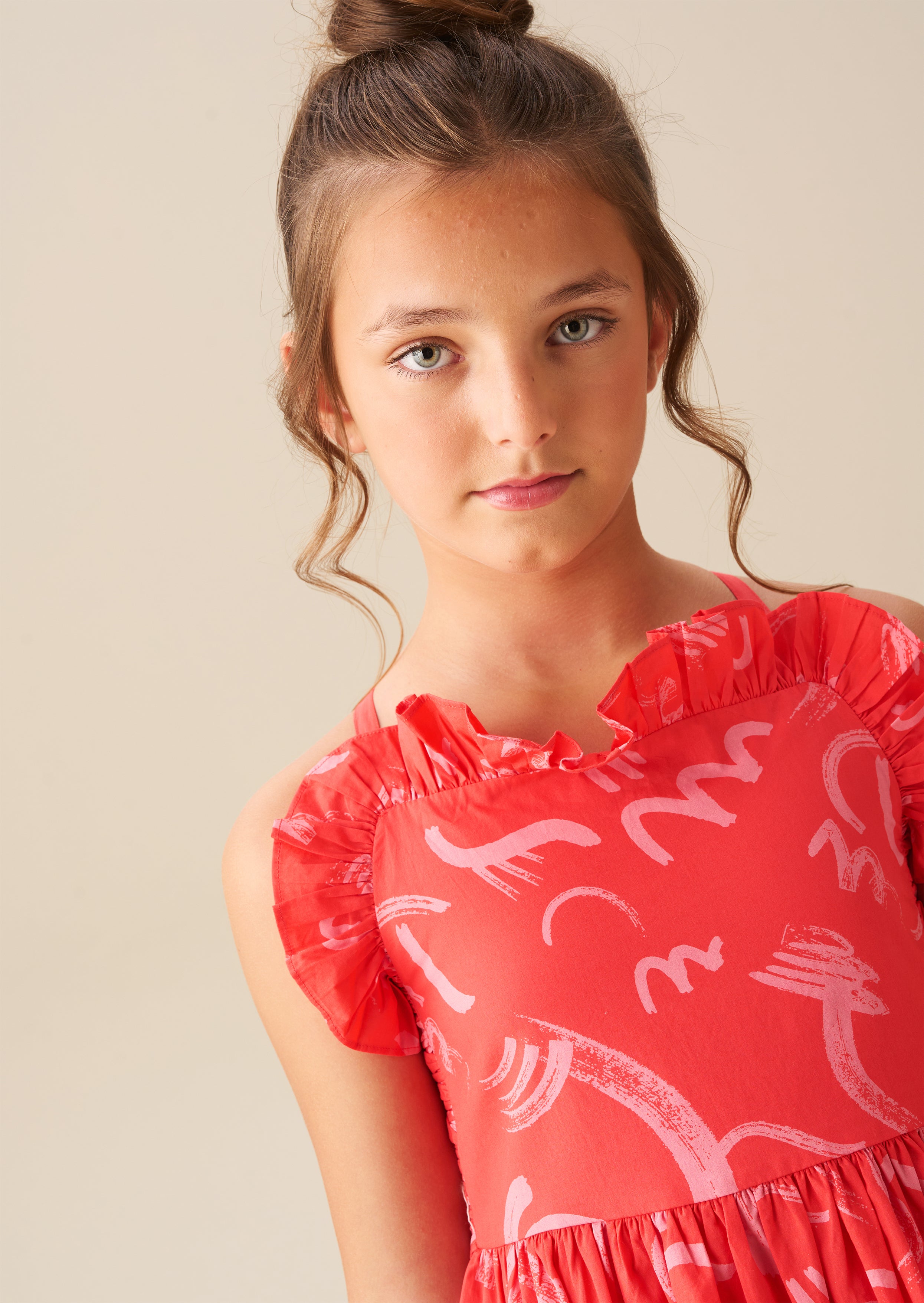 Evie Print Frill Swing Dress