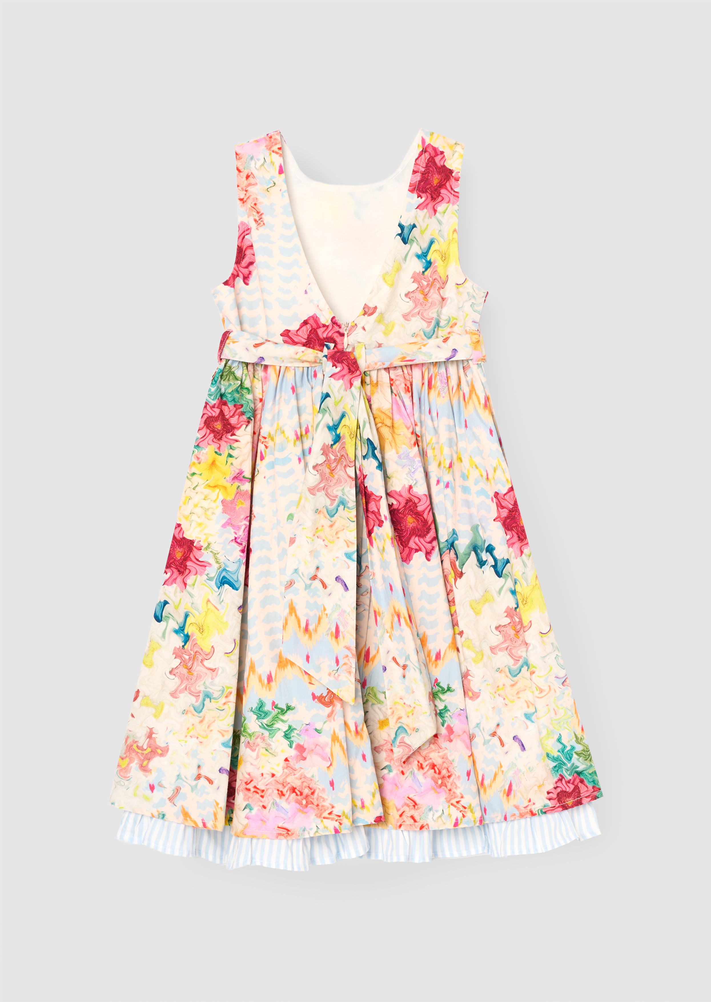 Seren Print Streifen Schärpe Taillenkleid