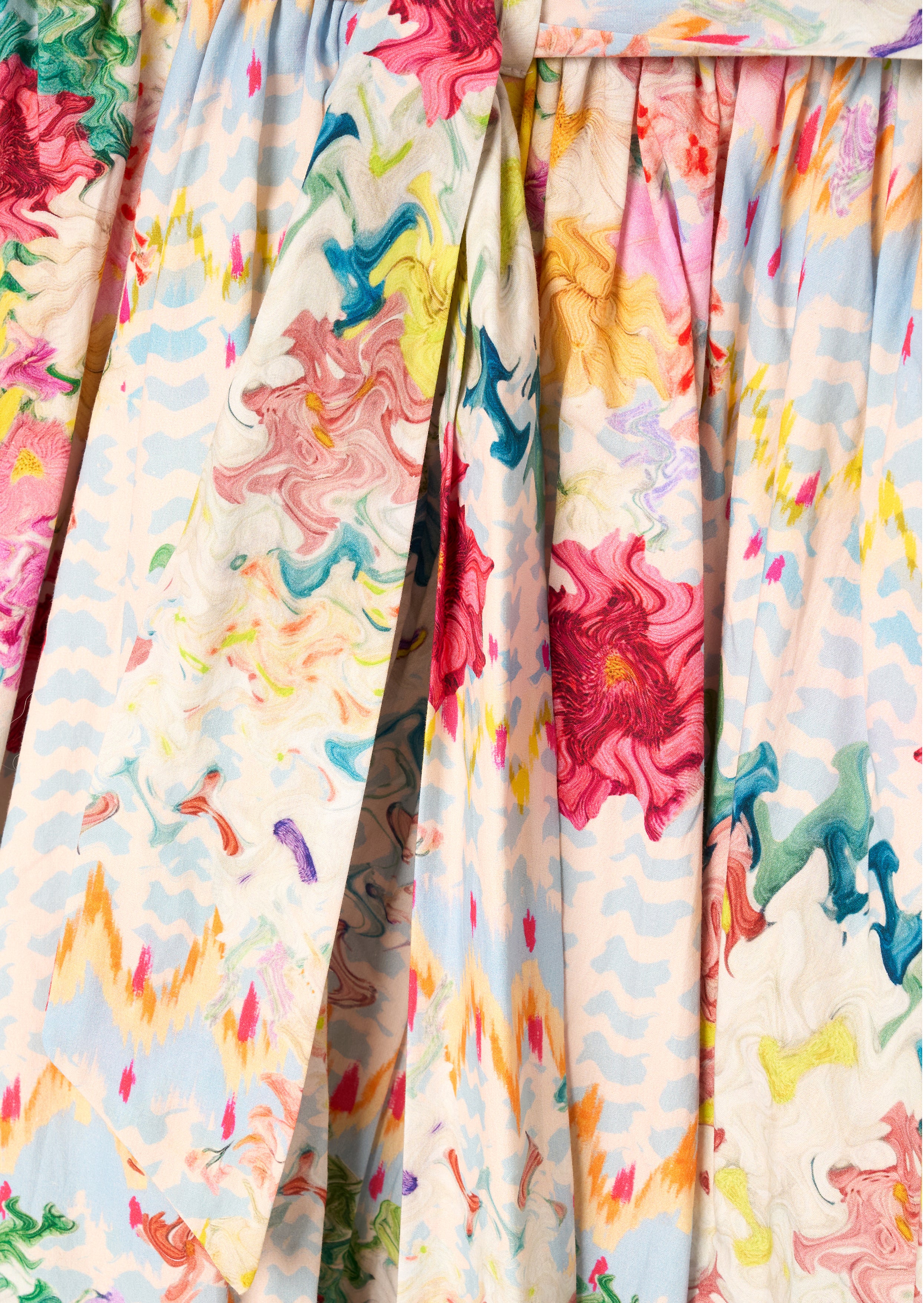 Seren Print Streifen Schärpe Taillenkleid