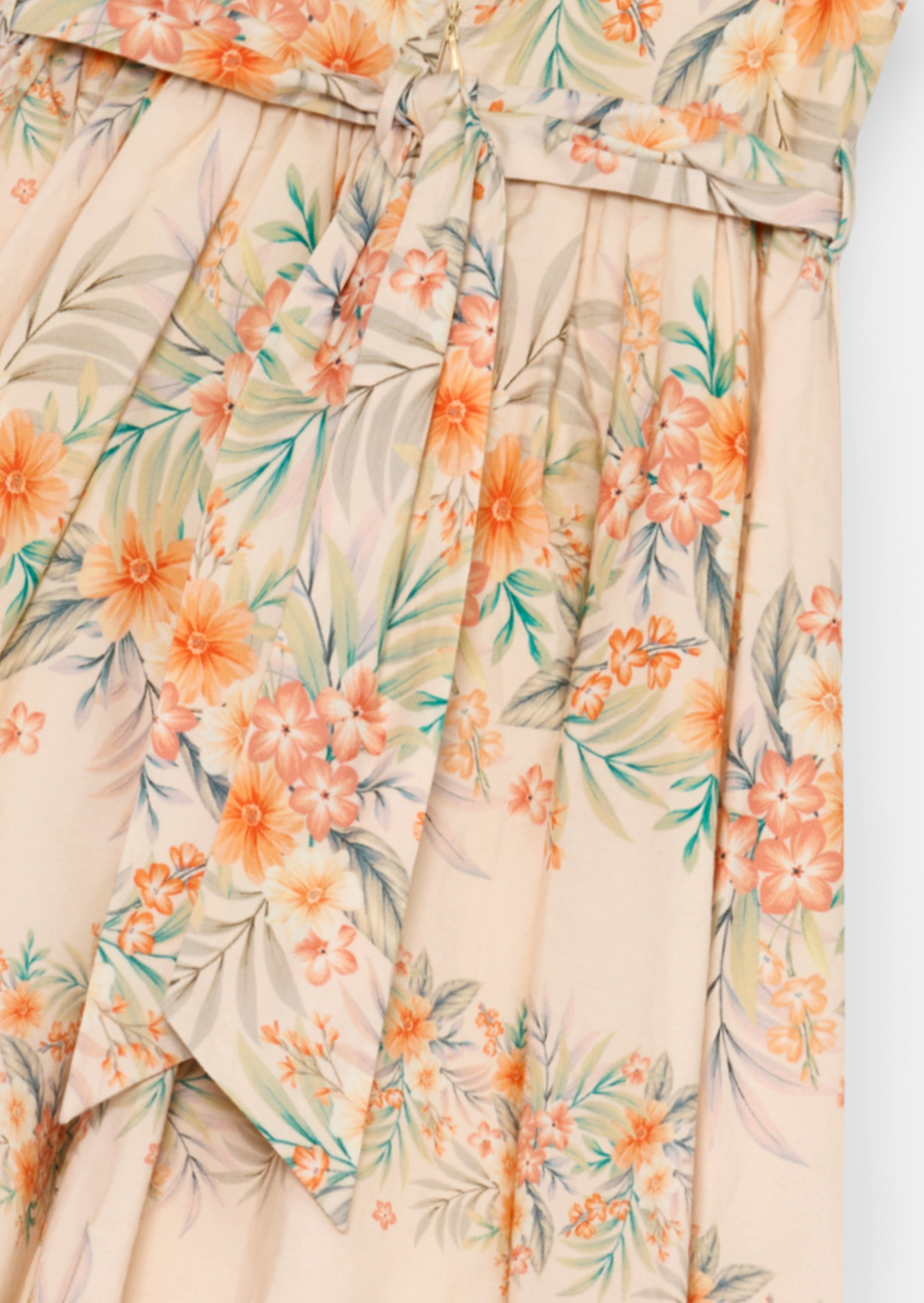 Primrose Print Stripe Sash Waist Dress