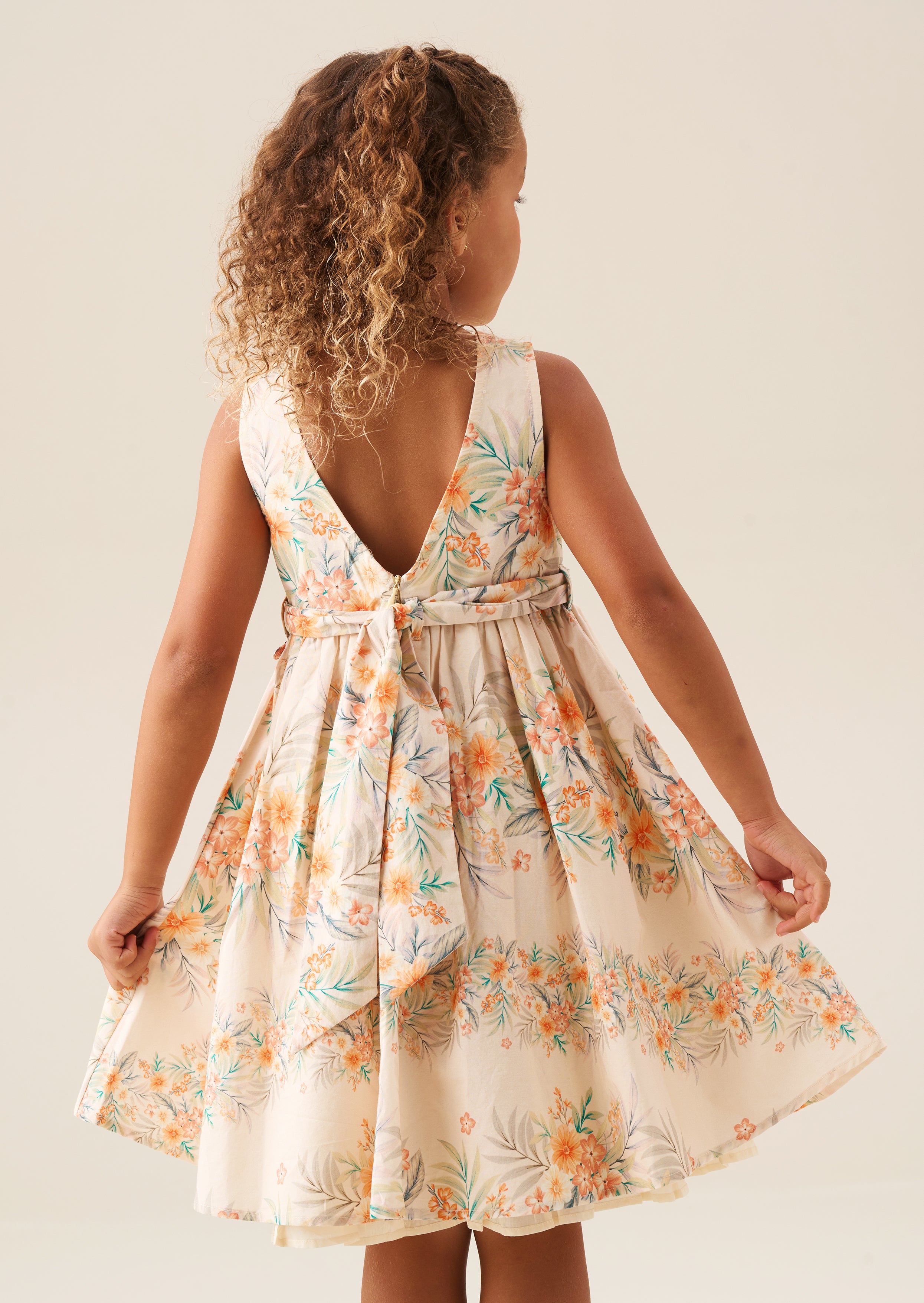 Primrose Print Stripe Sash Waist Dress