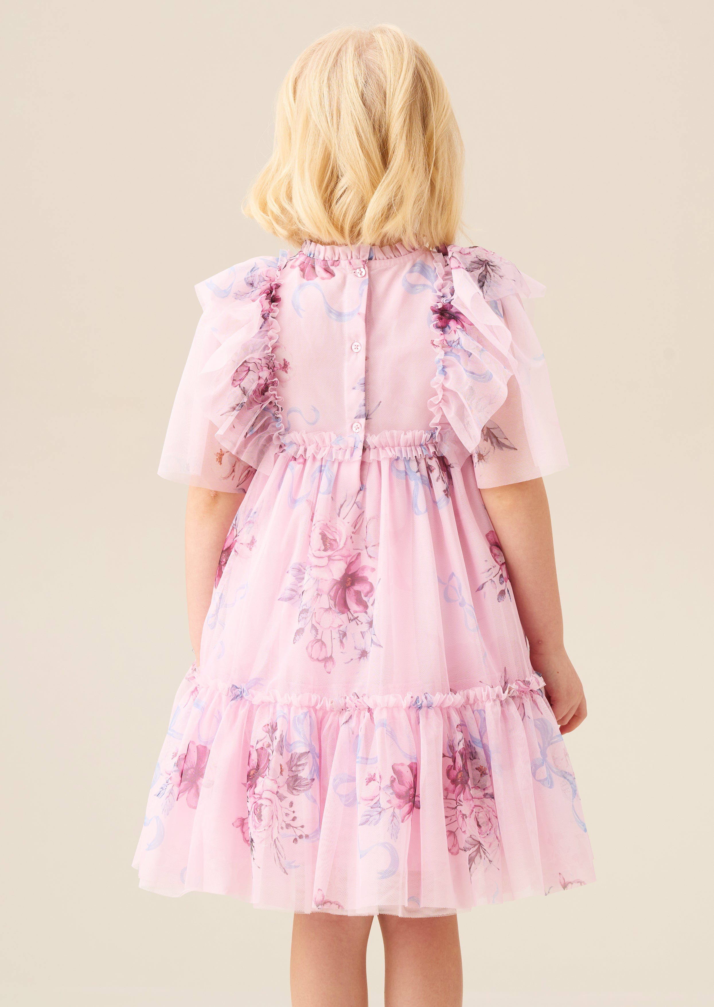 Rosa Pink Floral Mesh Dress