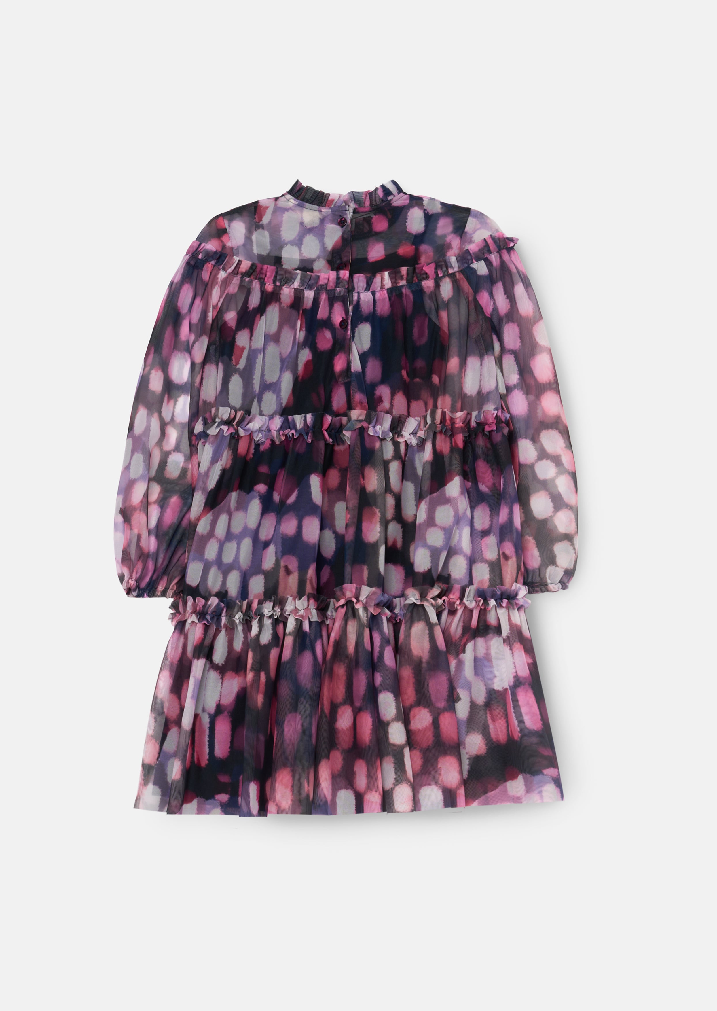 Vestito a rete stampato Cara con gonna a ruota