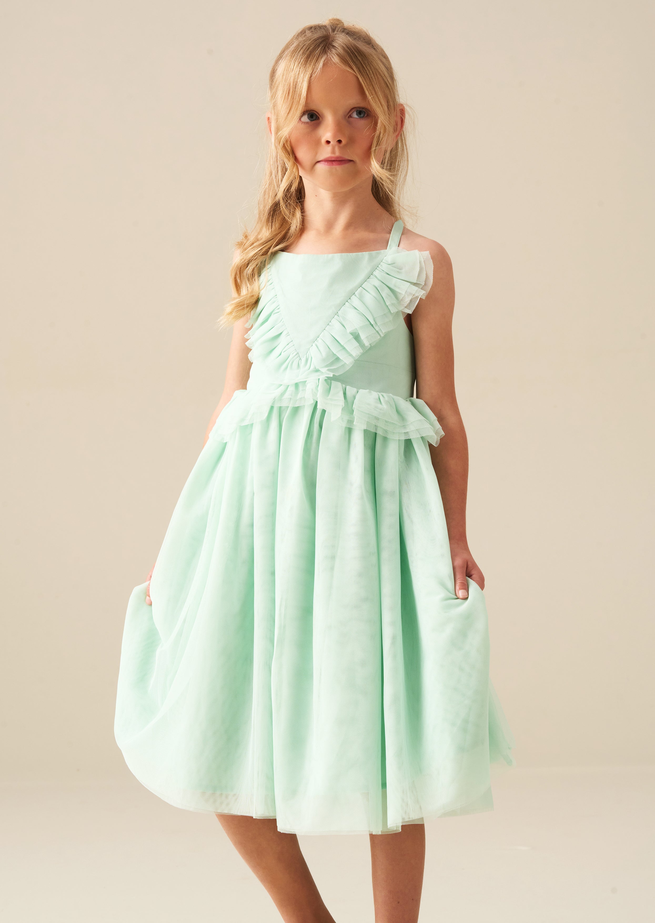 فستان ليليا شبكي بكشكشة