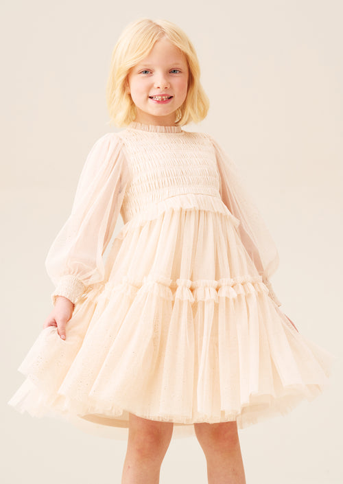 Robe bohème Willow Ivory à manches ballon