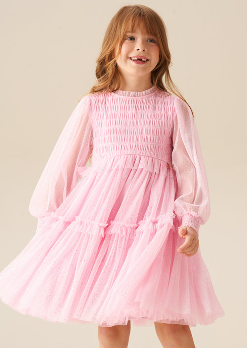 Robe bohème Willow rose à manches ballon