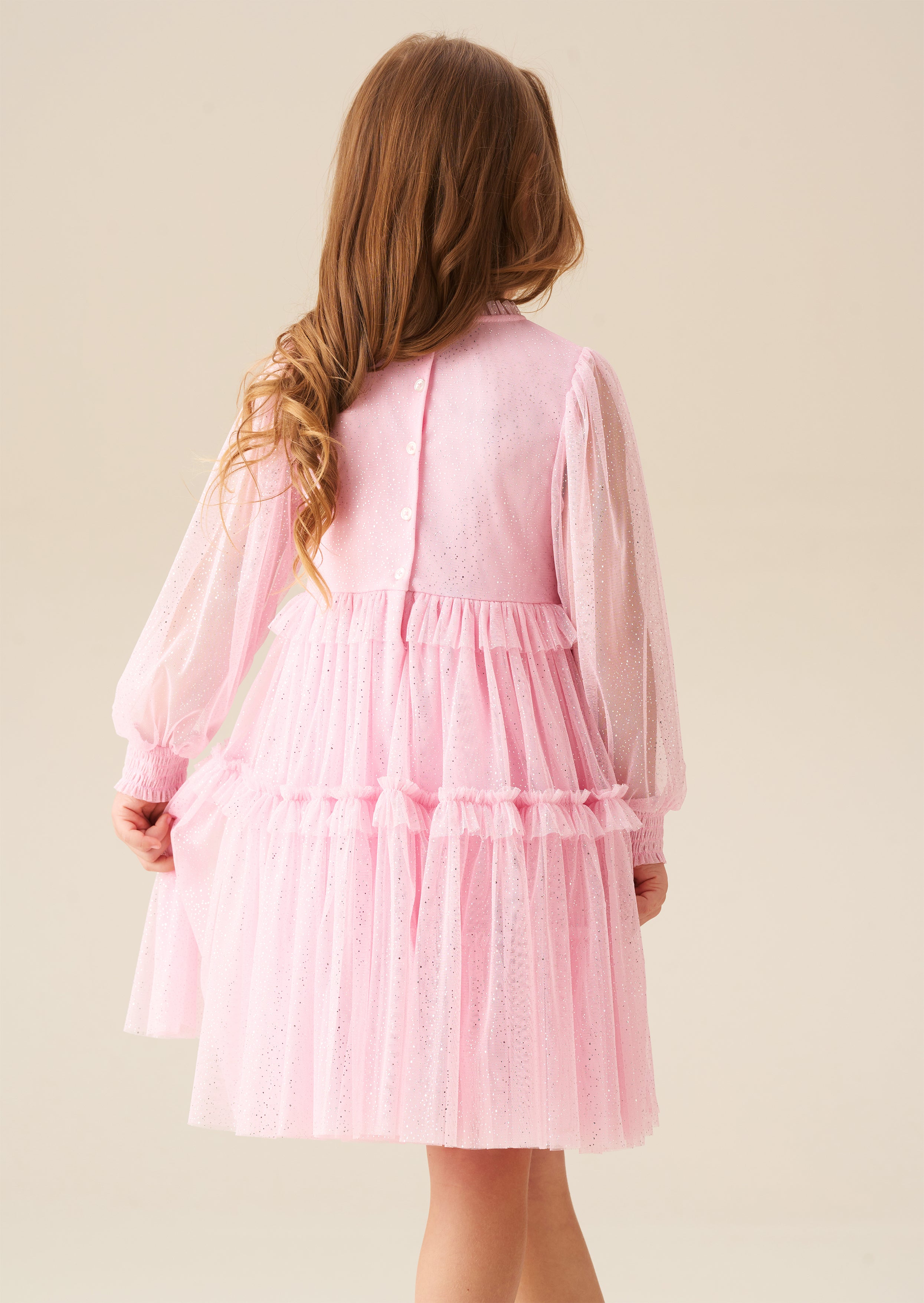 Willow Pink Balloon Sleeve Boho Dress