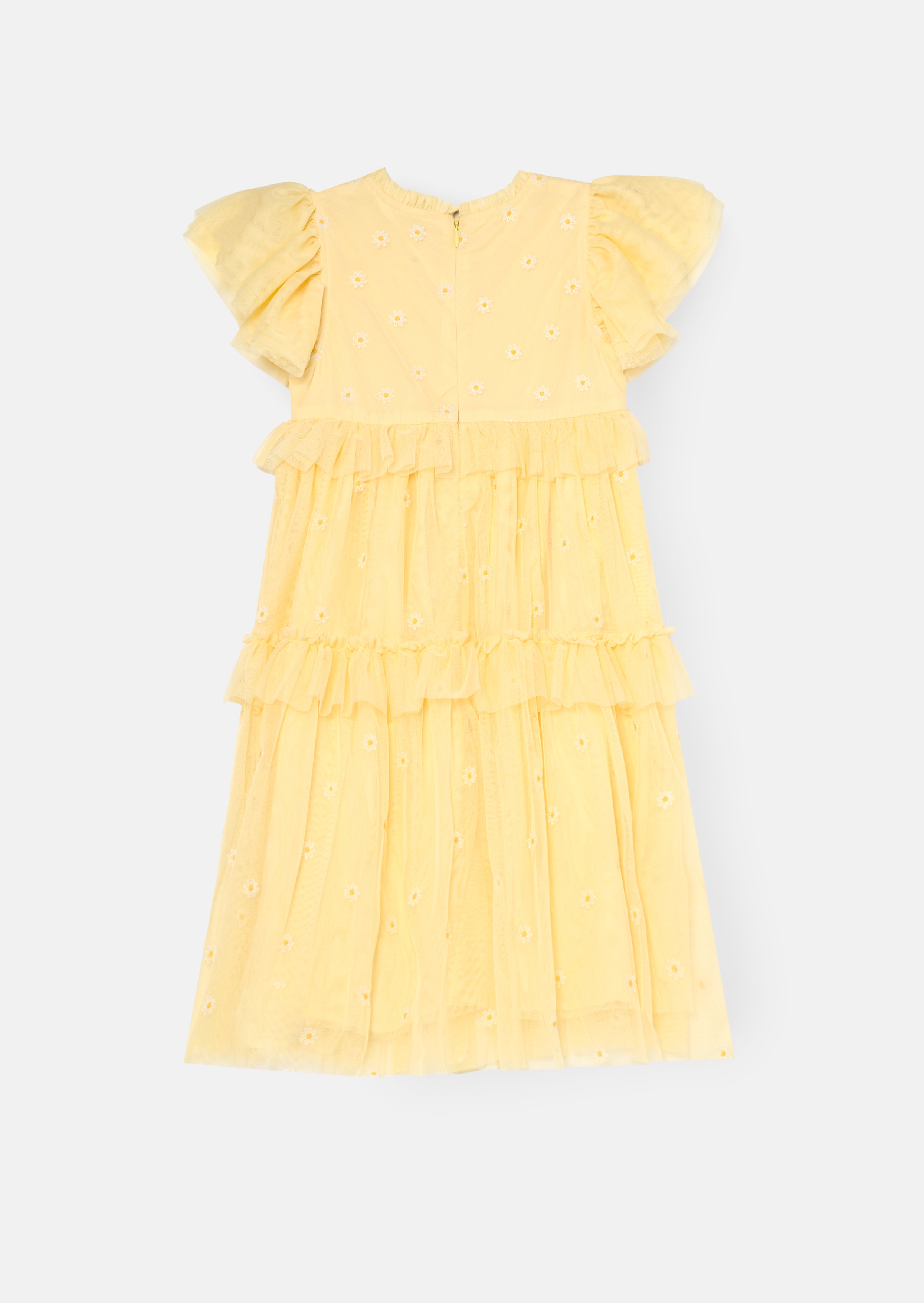 Abito in rete giallo ricamato Luisa