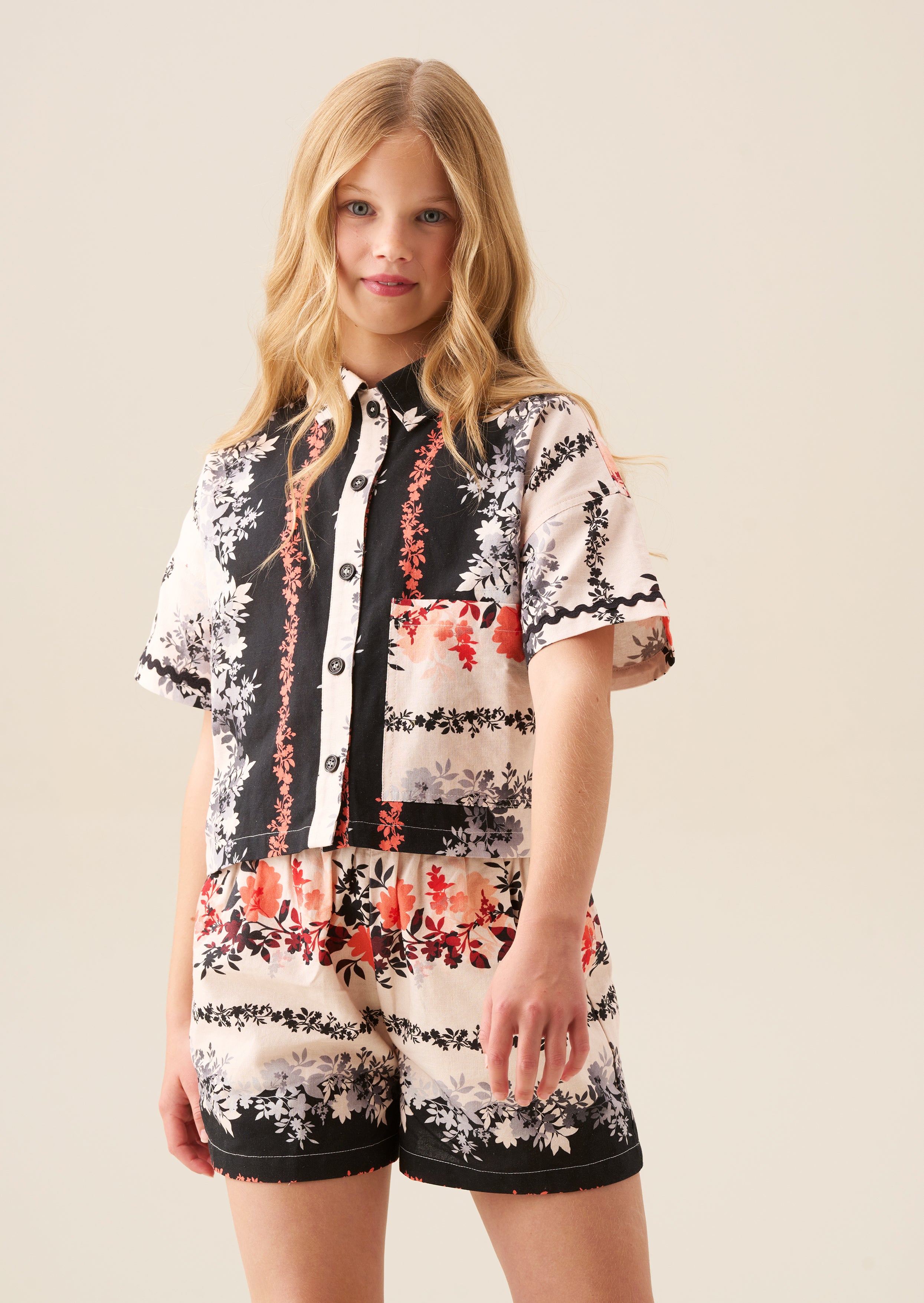 قميص كتان بطبعة بروك