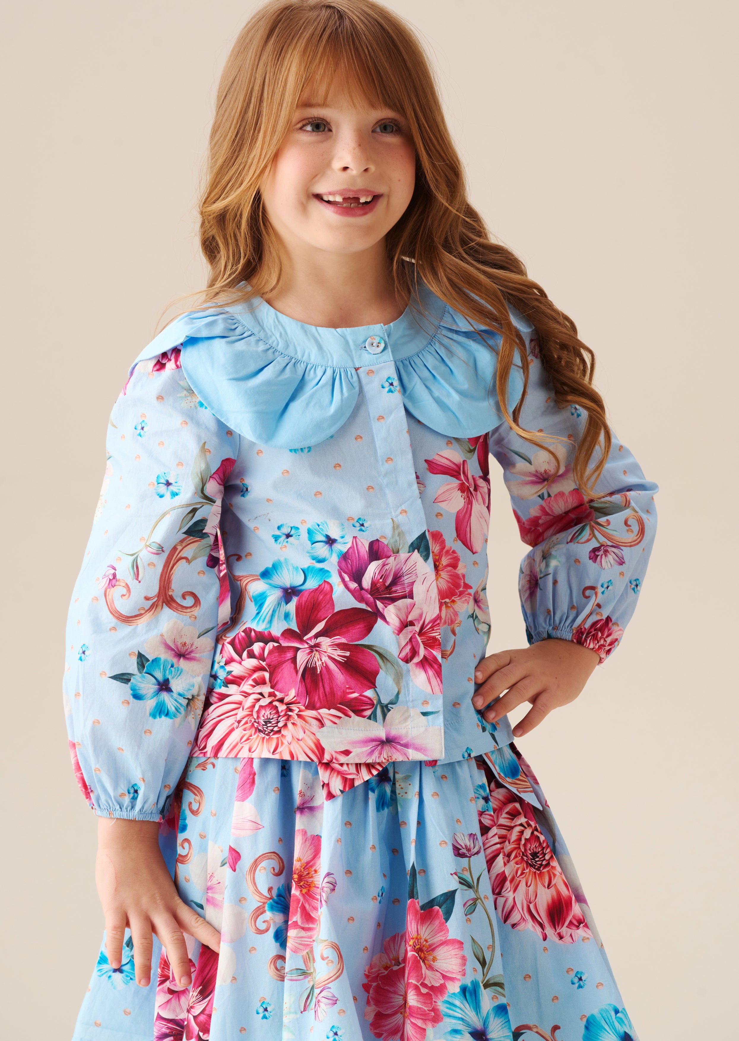 دارسي بلو برينت توب بياقة بتلات