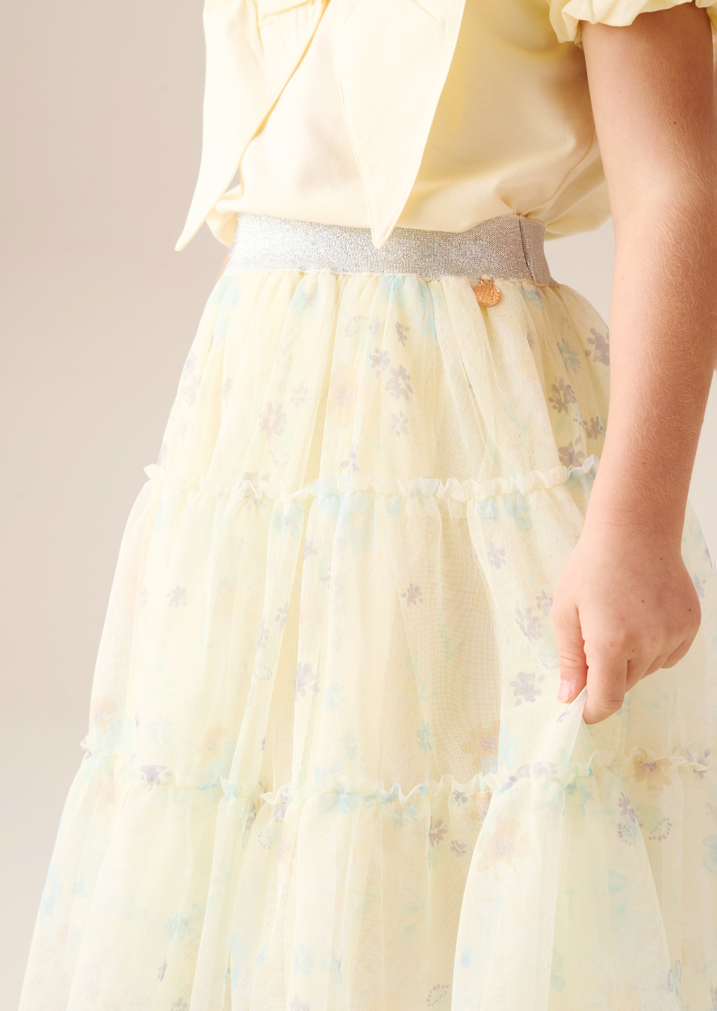 Mae Floral Print Mesh Skirt