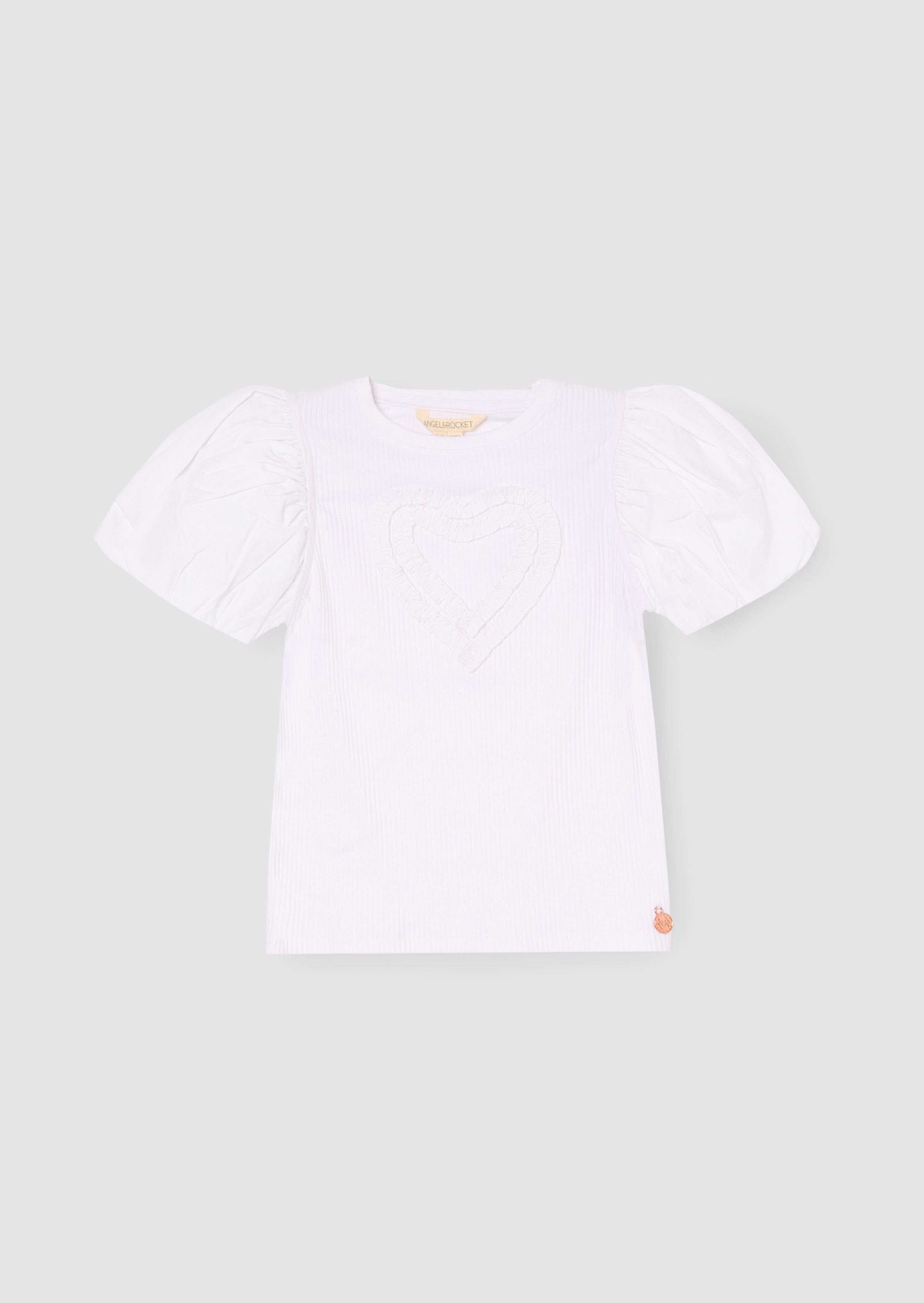 Eve Ruffle Heart Puff Sleeve Tee