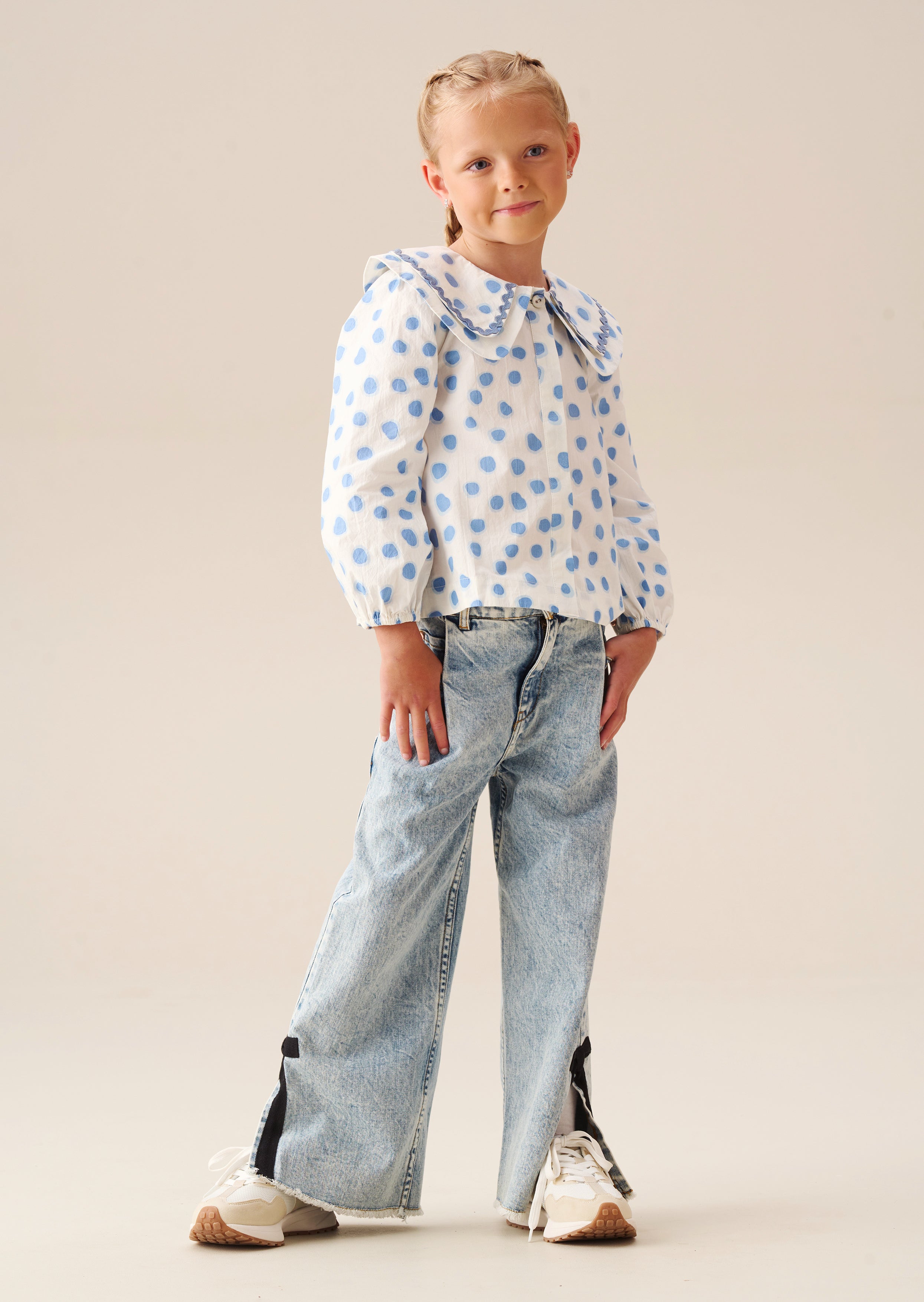 Leonie Double Collar Spot Blouse