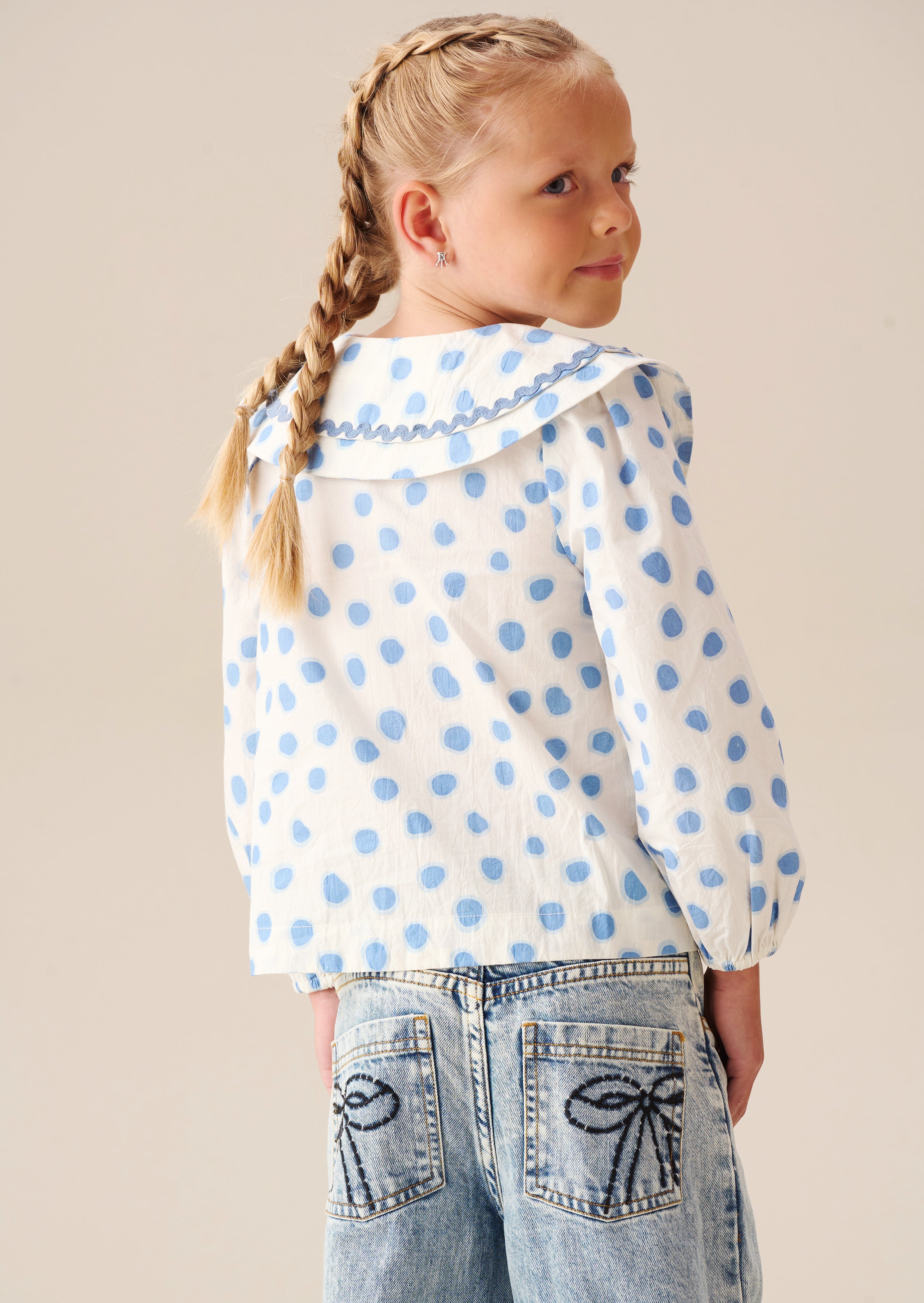 Leonie Double Collar Spot Blouse