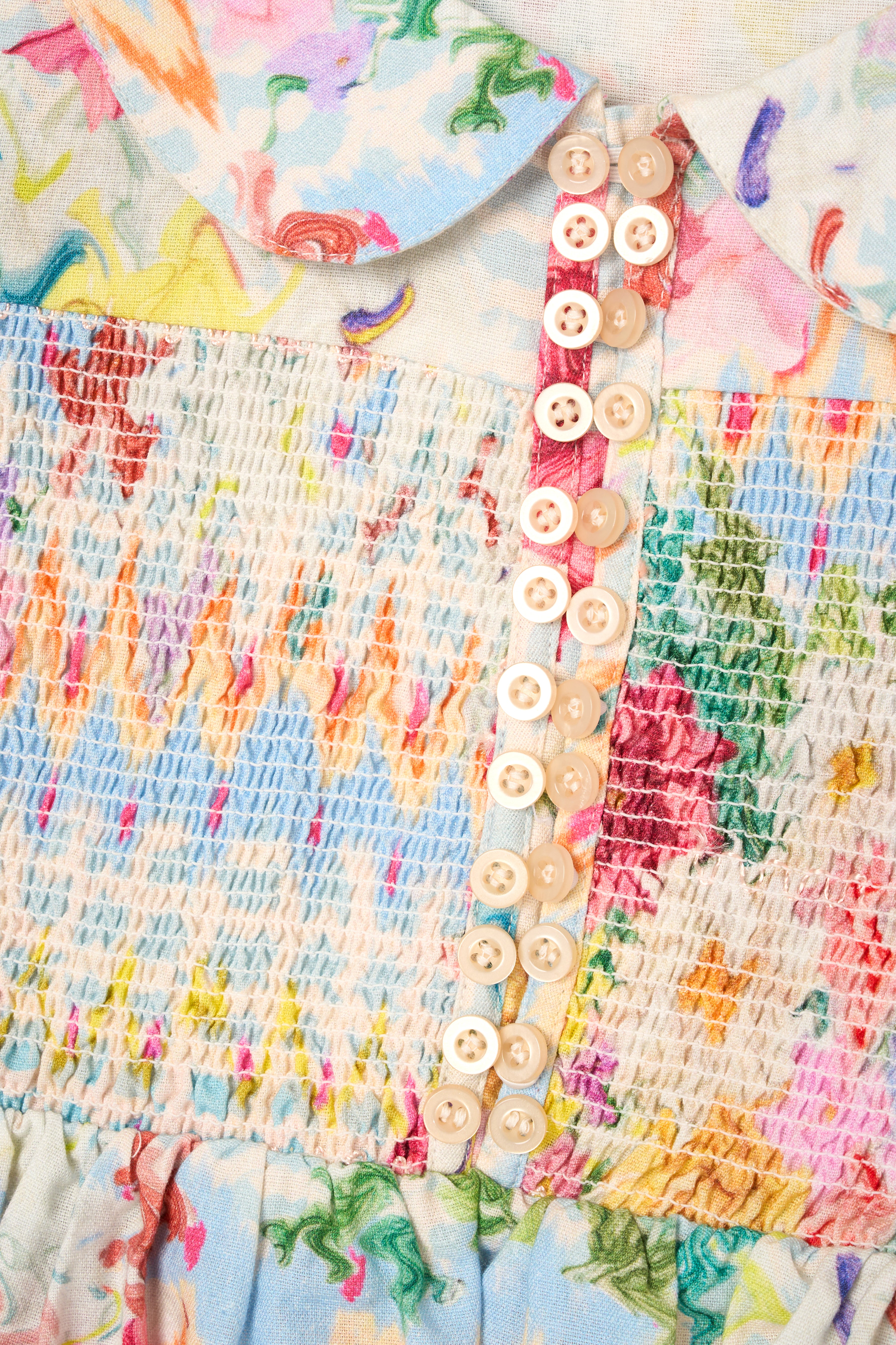 بلوزة أورلا متعددة الألوان بياقة بيتر بان مطرزة