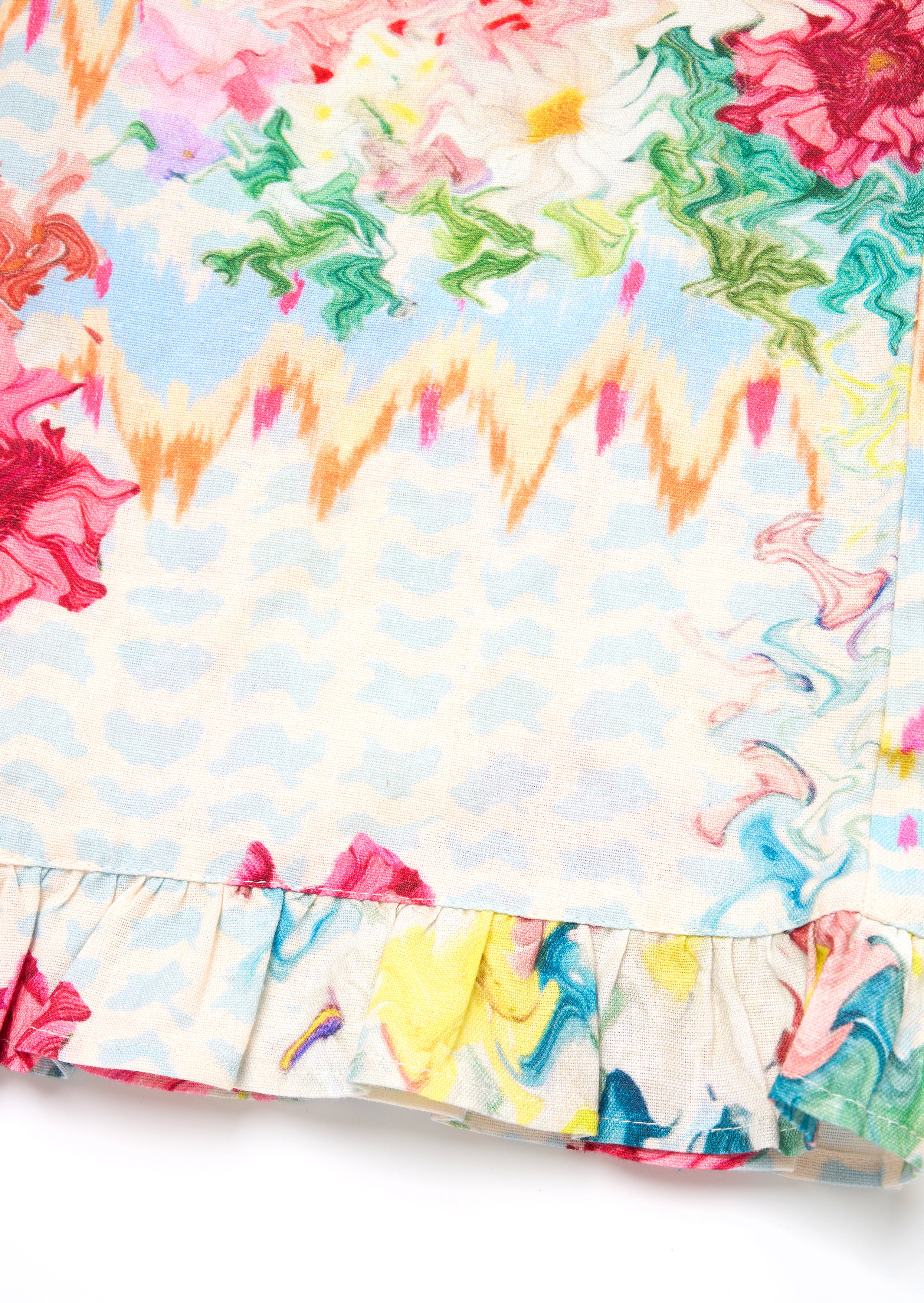 Pantalon Orla à imprimé multiple avec ourlet à volants