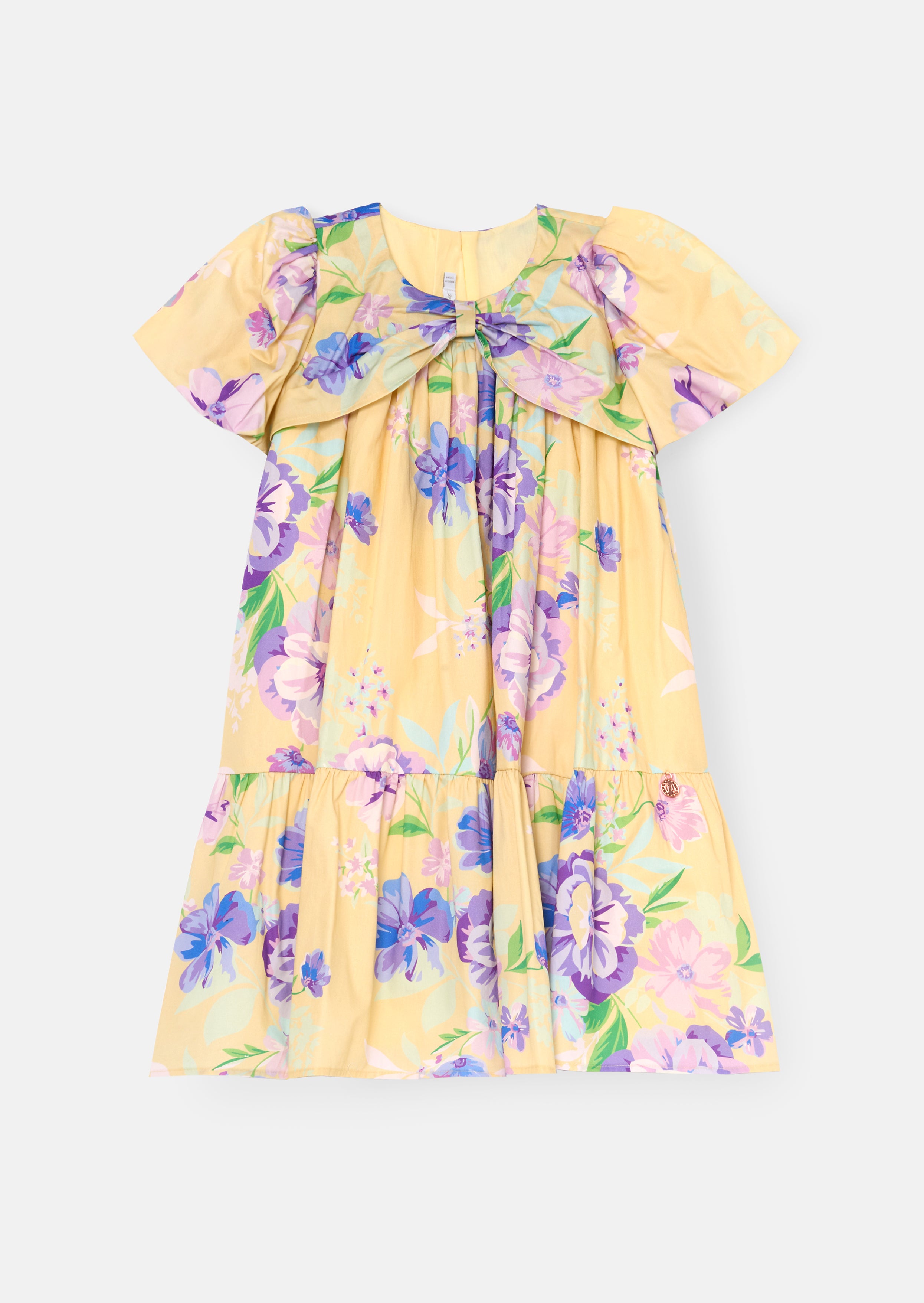 Vestido Lucia con estampado floral y mangas abullonadas