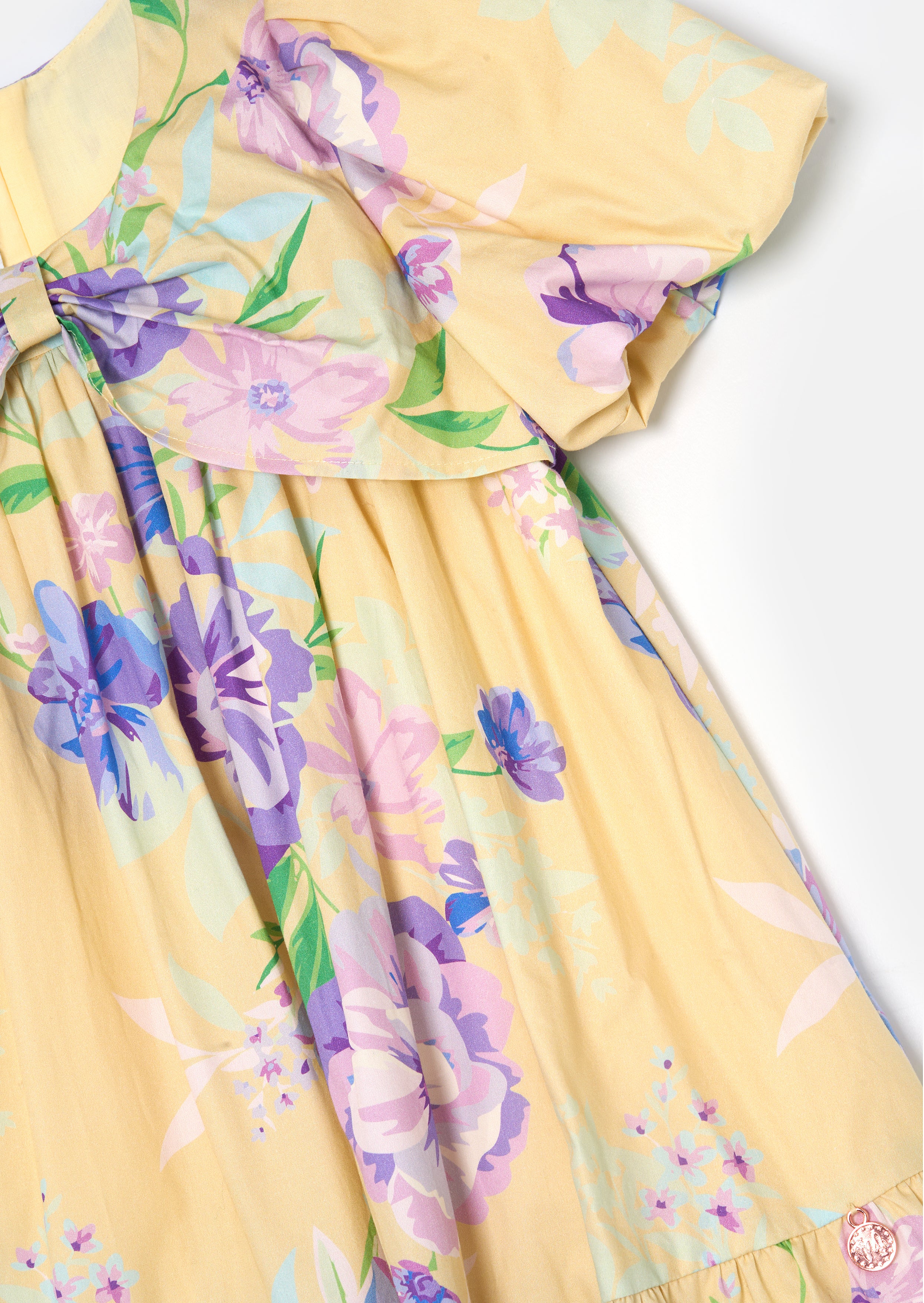 Vestido Lucia con estampado floral y mangas abullonadas