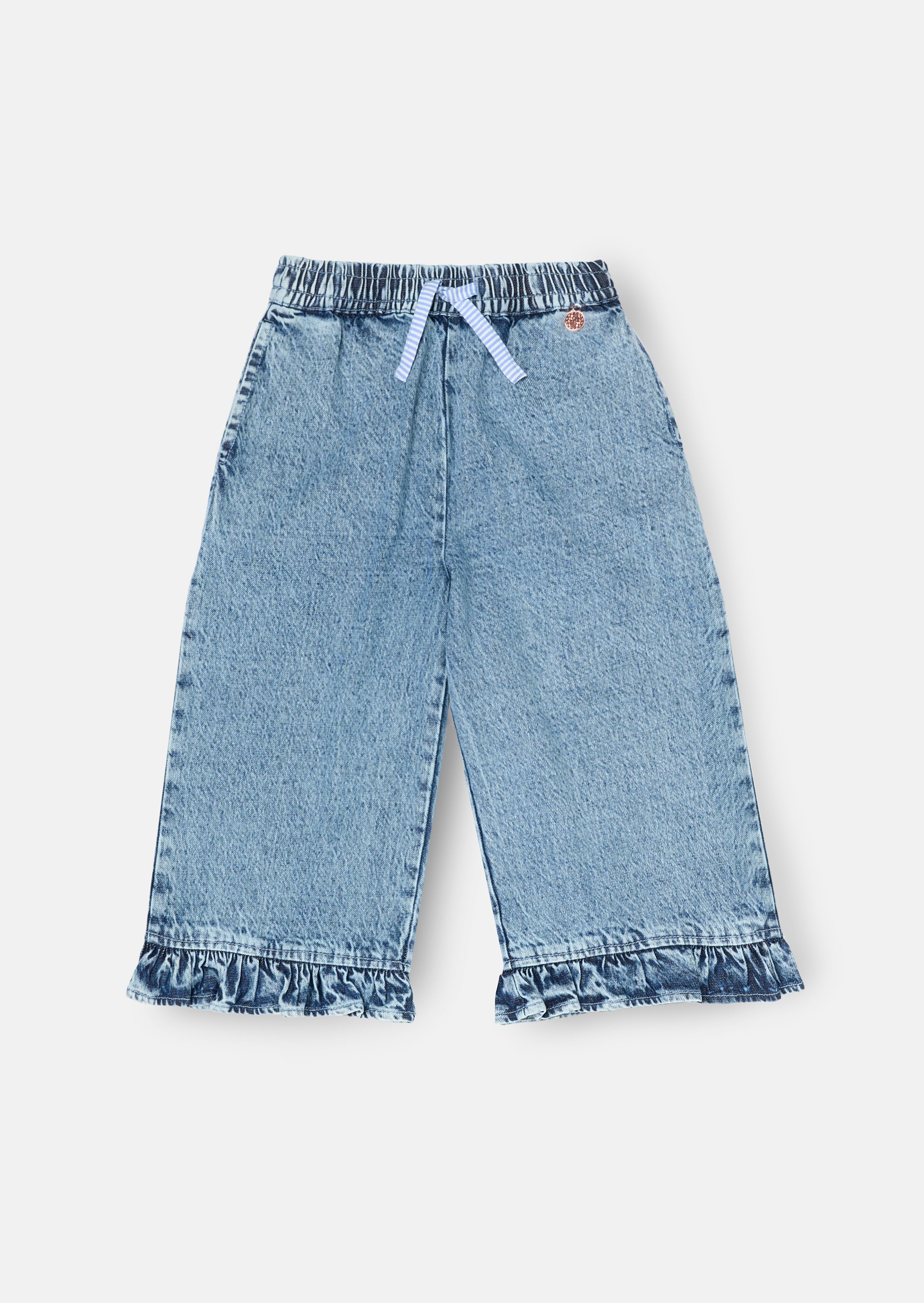 Orla Denim Frill Hem Trousers