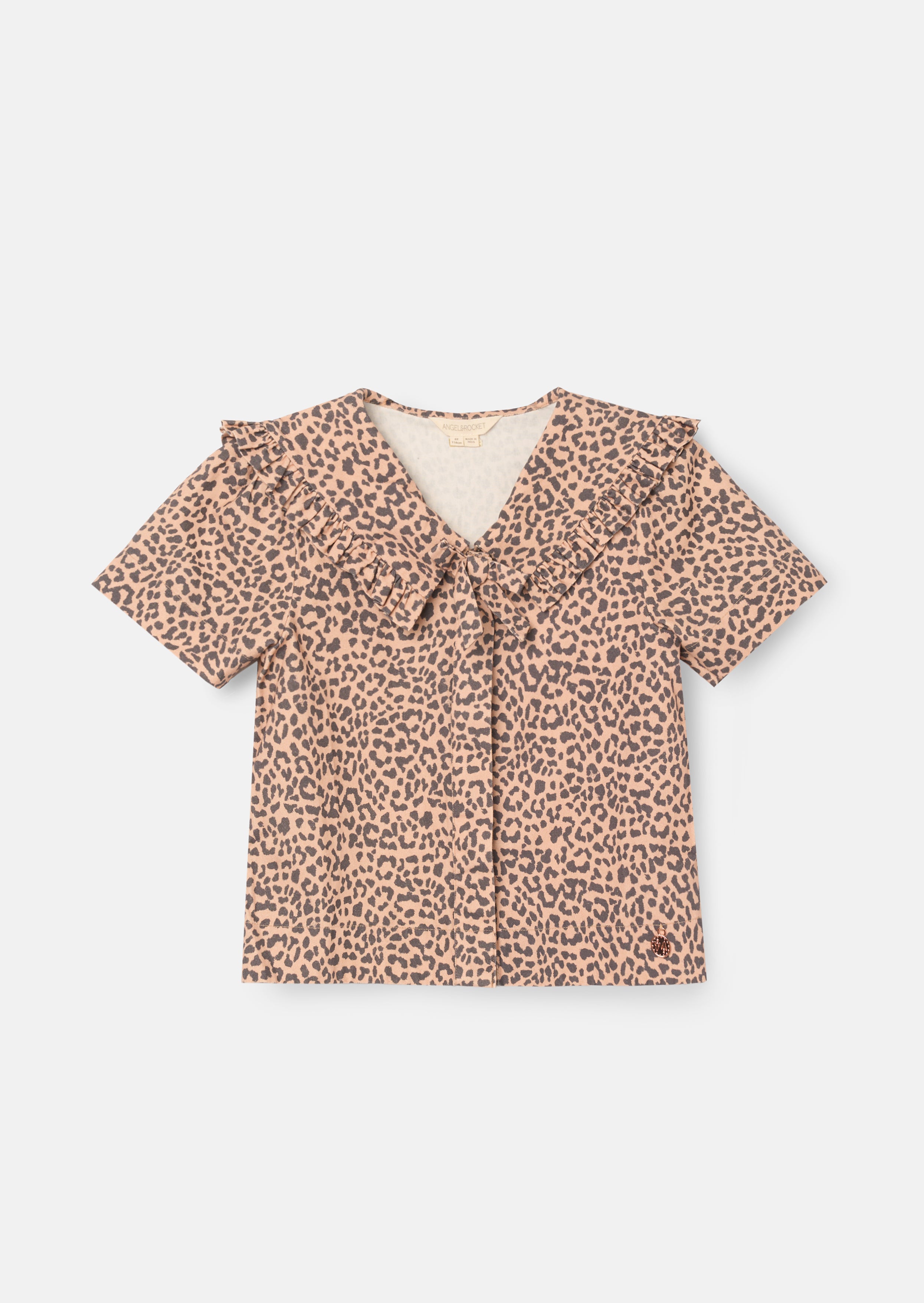 Blusa con lazo y cuello de leopardo Erika
