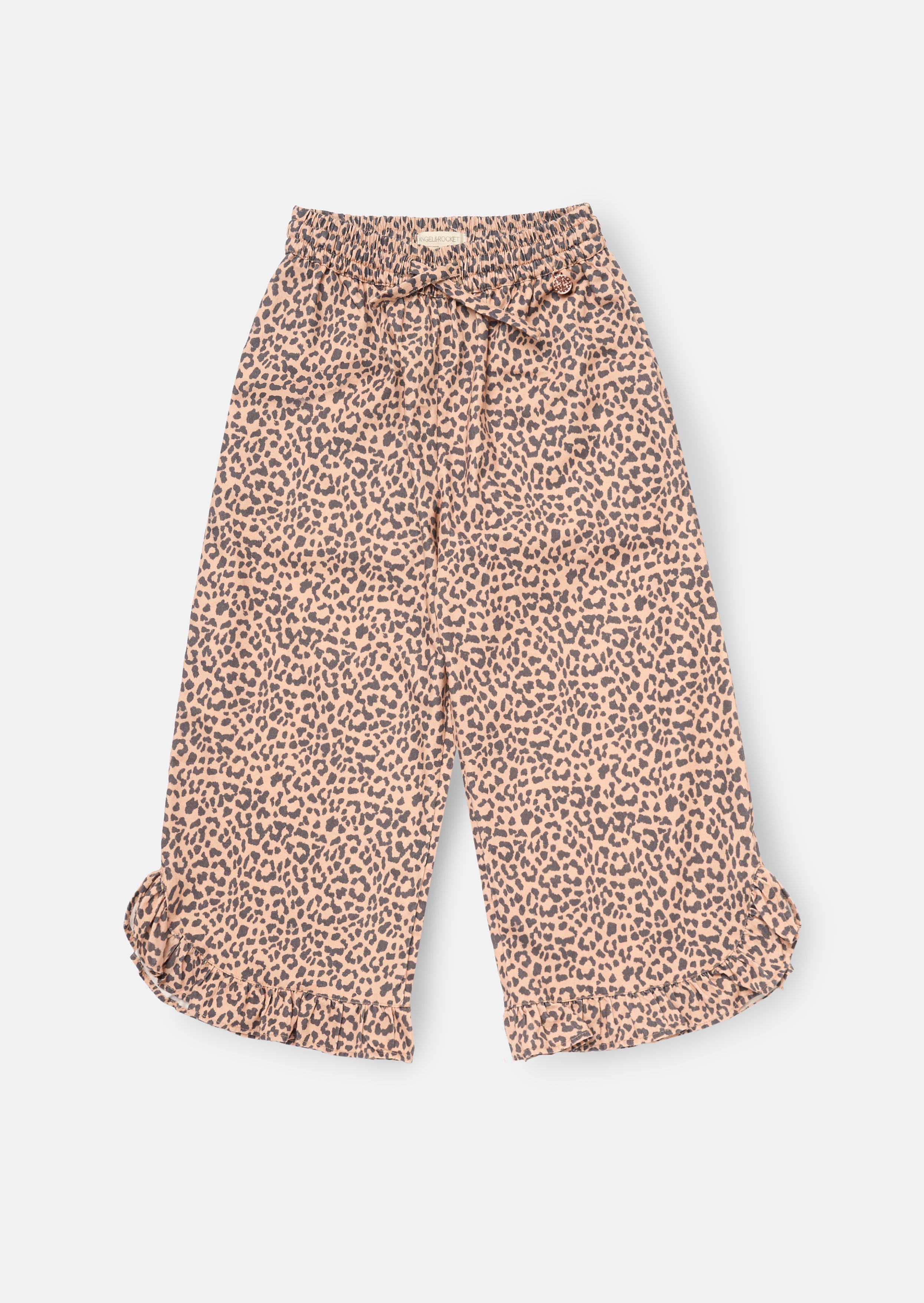Pantaloni Erika con Orlo a Volant Leopardato