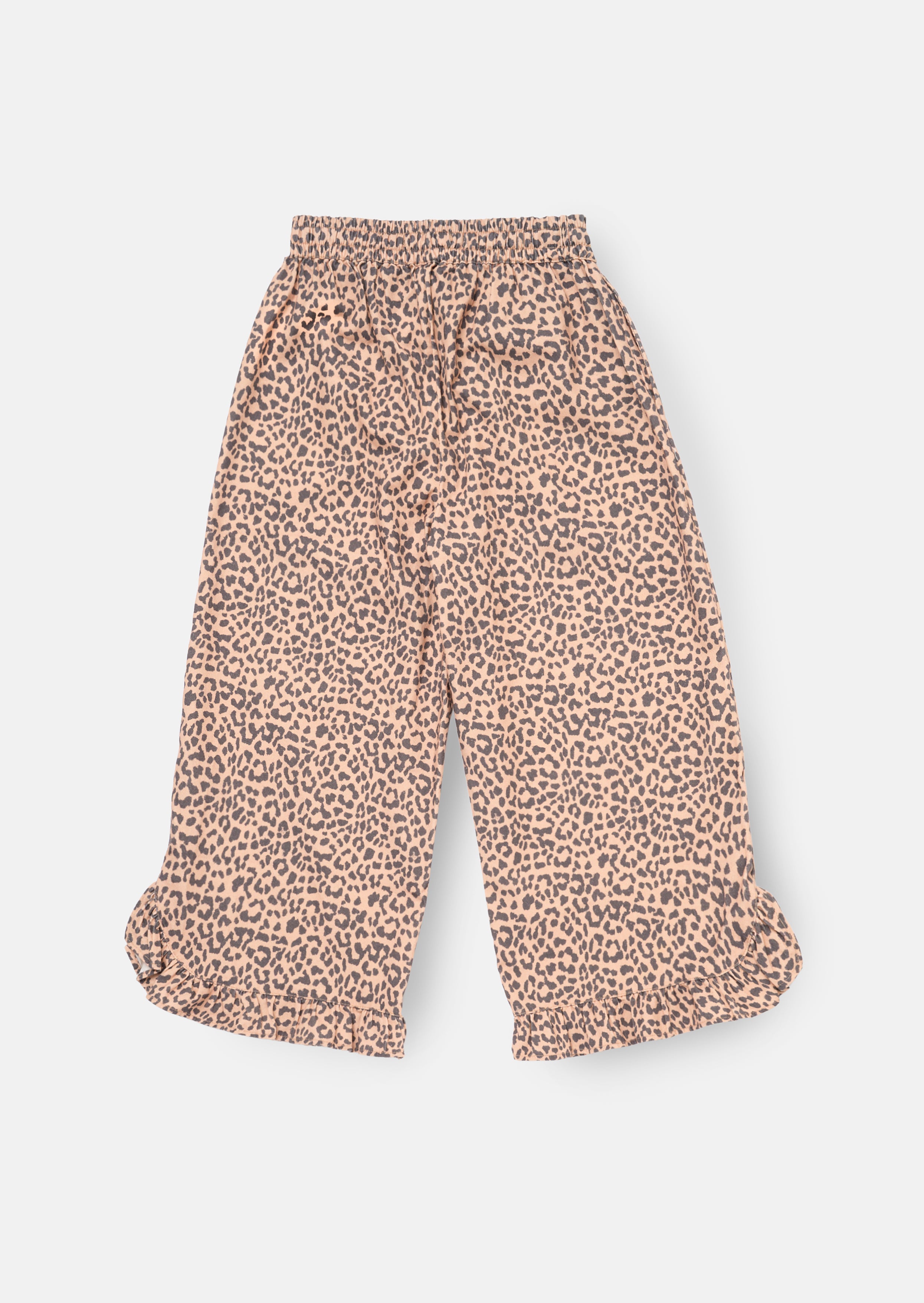 Pantaloni Erika con Orlo a Volant Leopardato