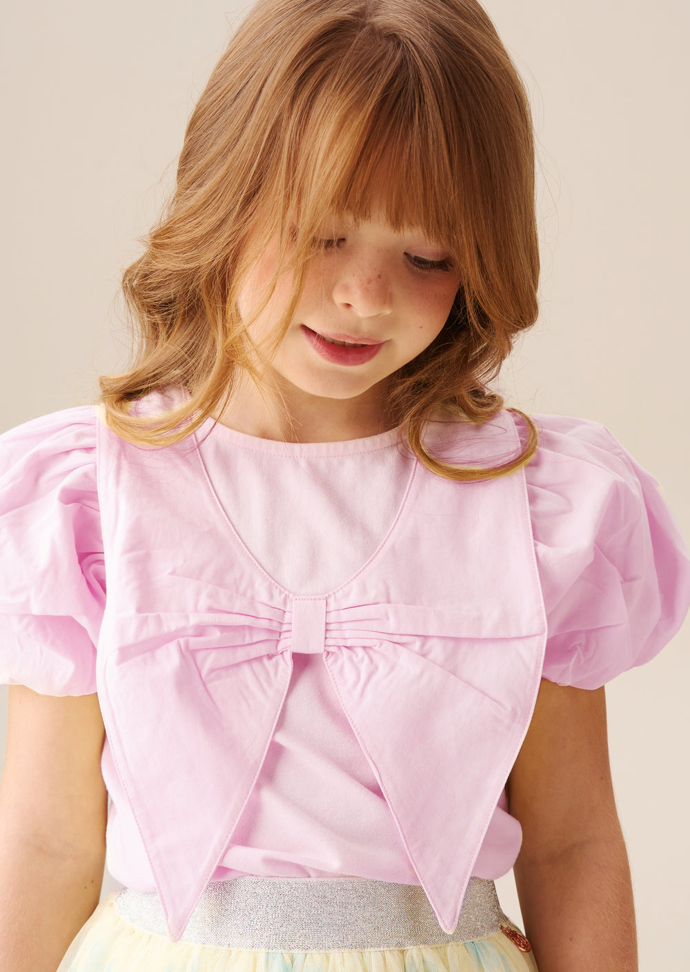 Girls Pink Cookie Printed T-Shirt With Flared Pants Sets main image 0