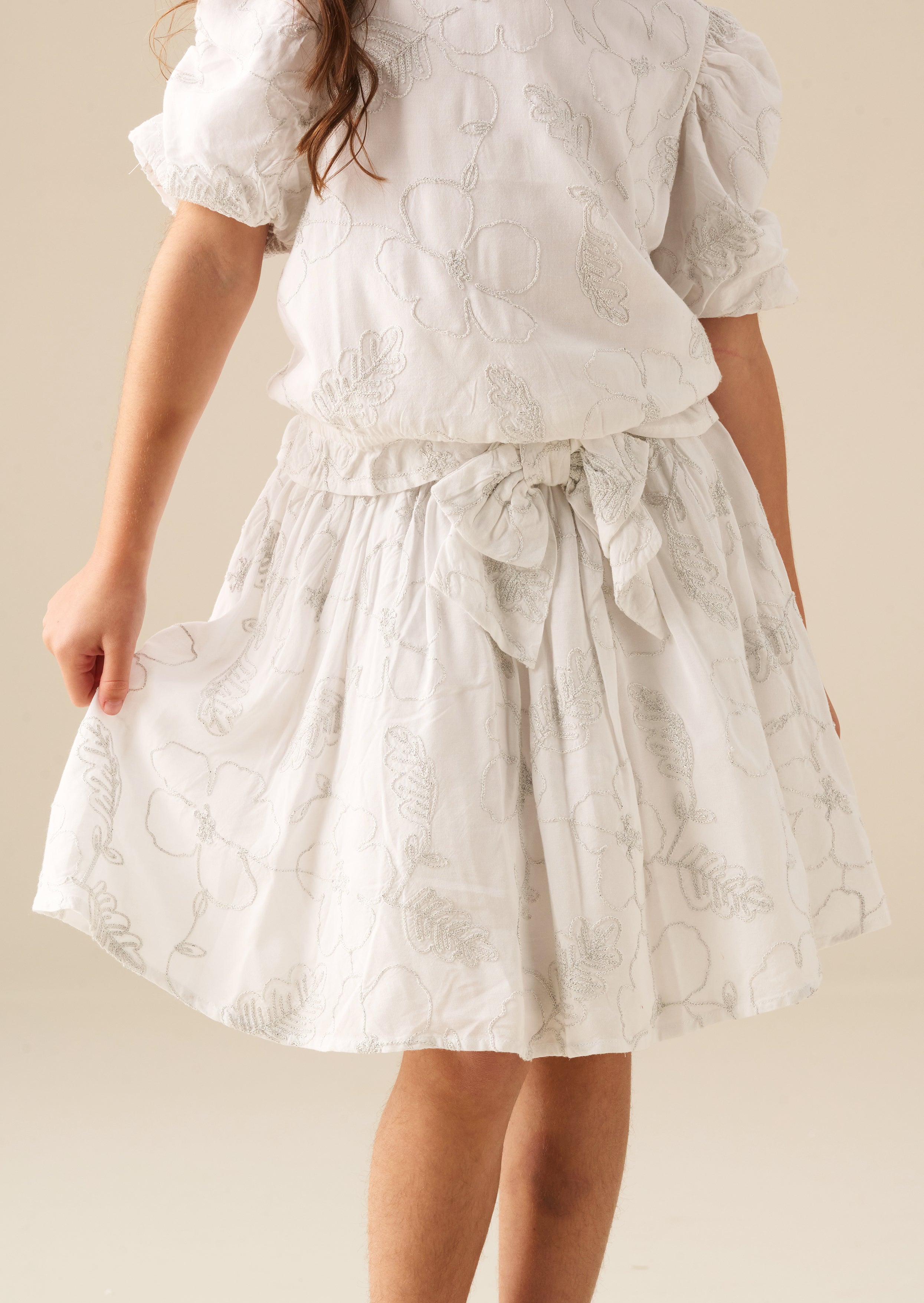 Gonna ricamata floreale Dalhia