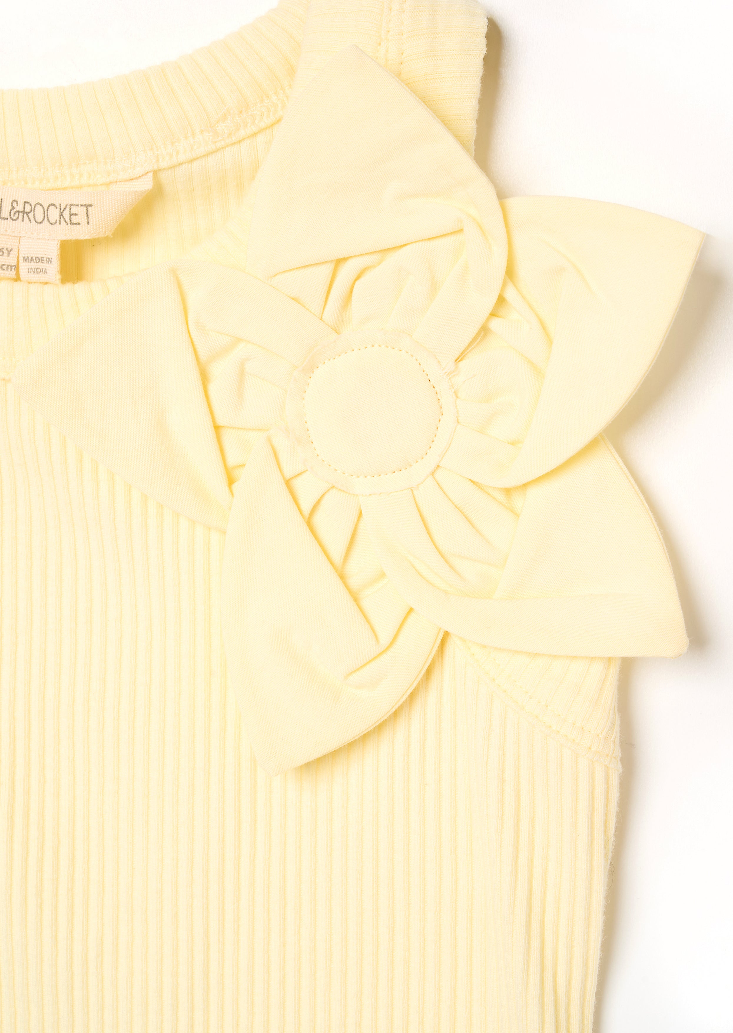 Jess Yellow Flower Corsage Vest Top