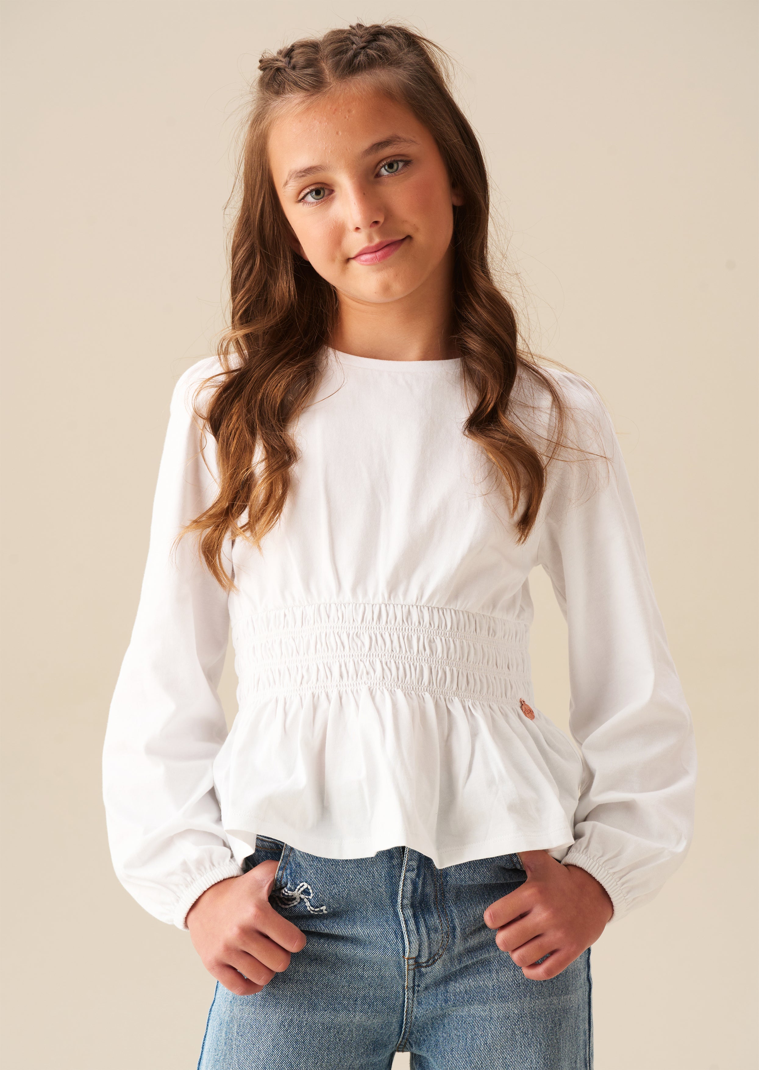 Cassie Shirred Detail Top