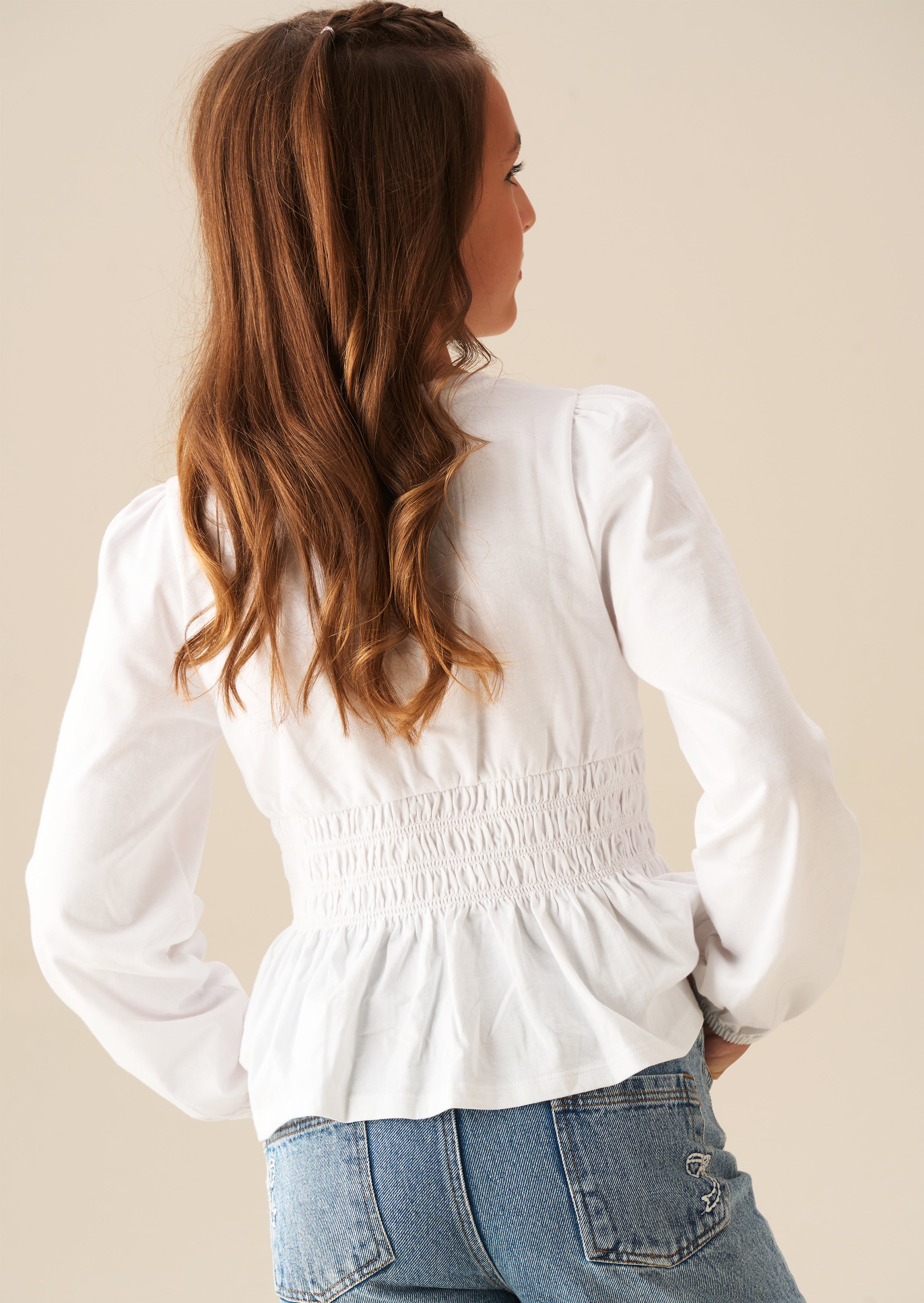 Cassie Shirred Detail Top