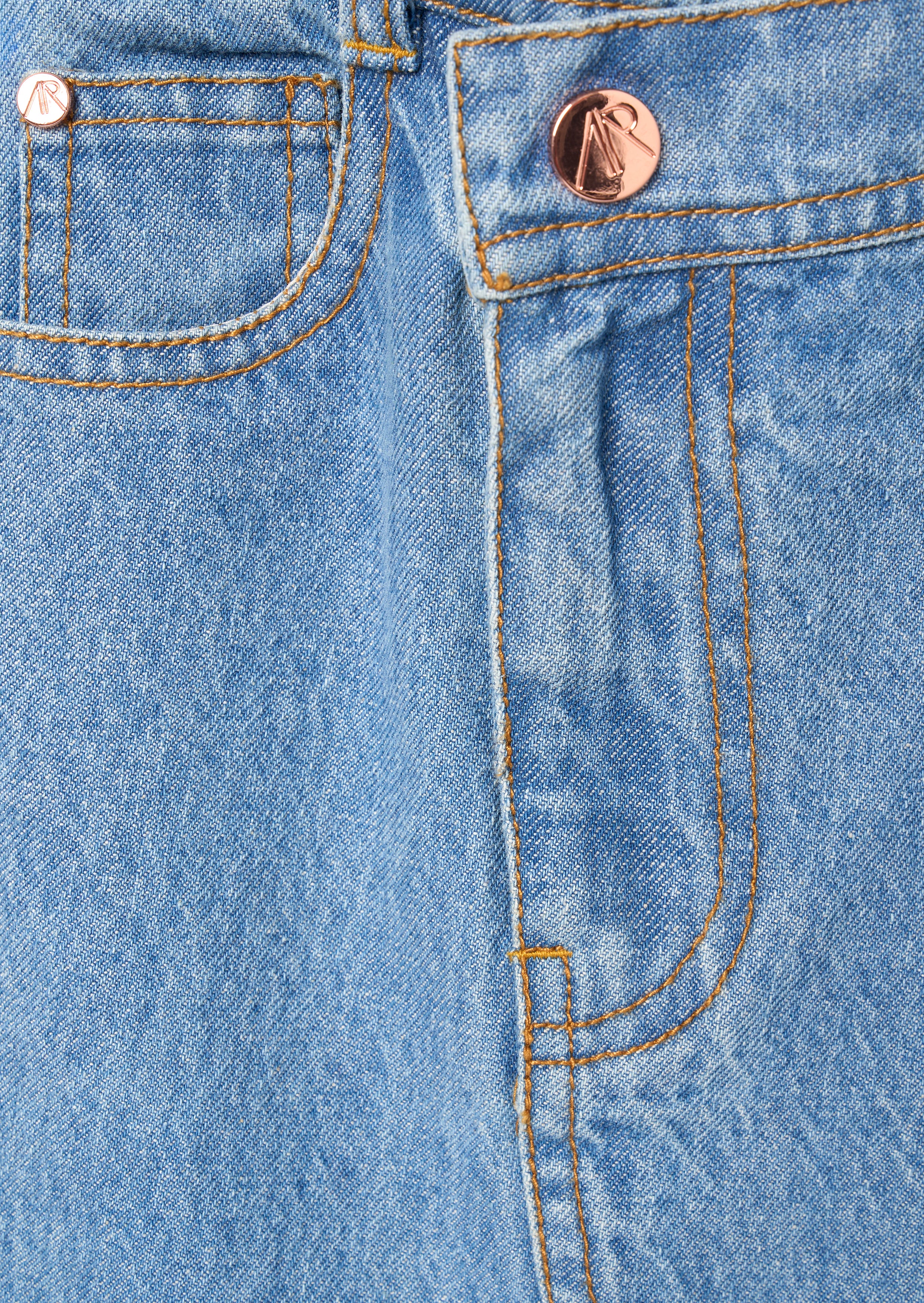 Kendal Asymmetrischer Taillen-Denim-Midirock