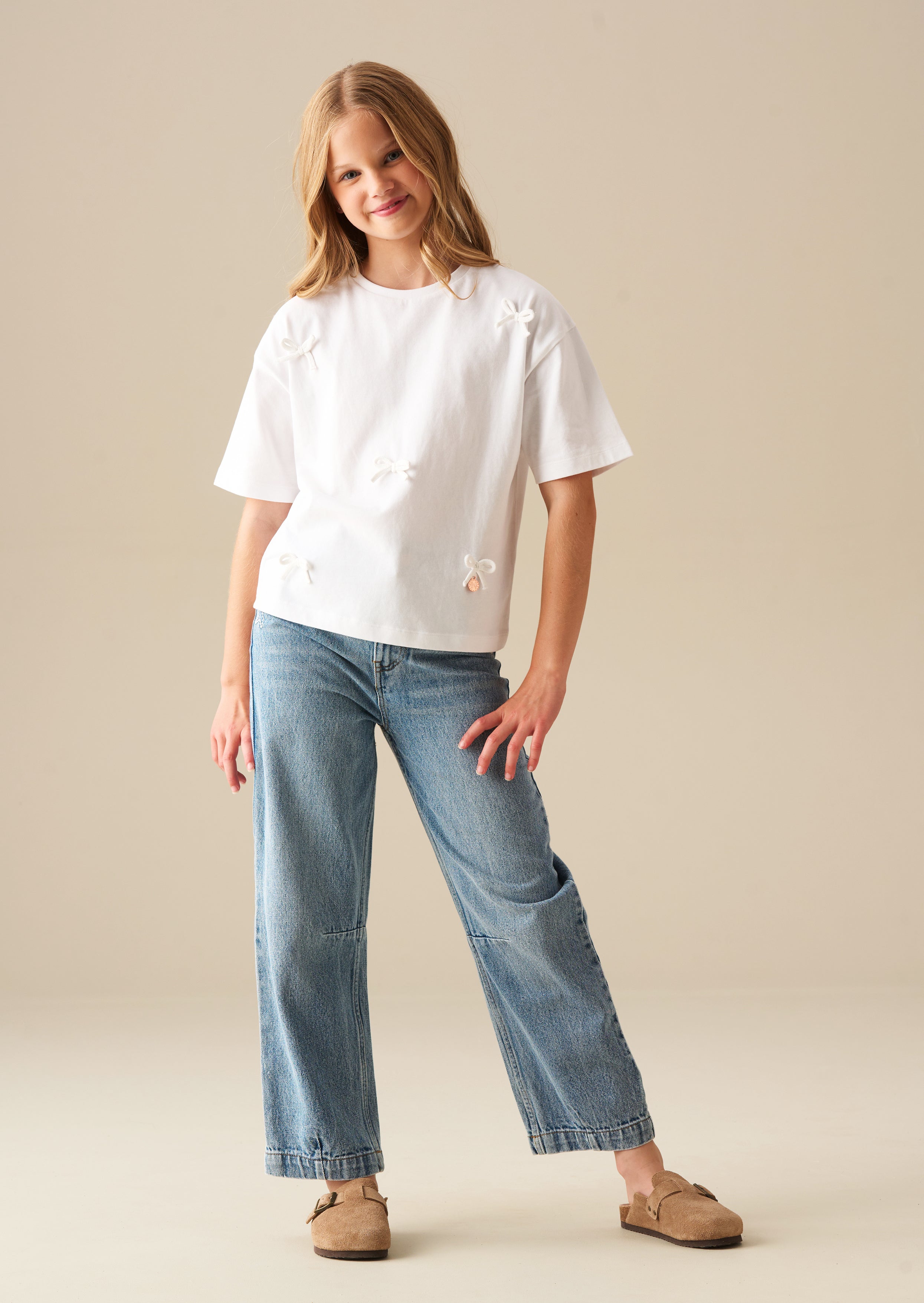 Jeans in denim con gamba a barile Mollie