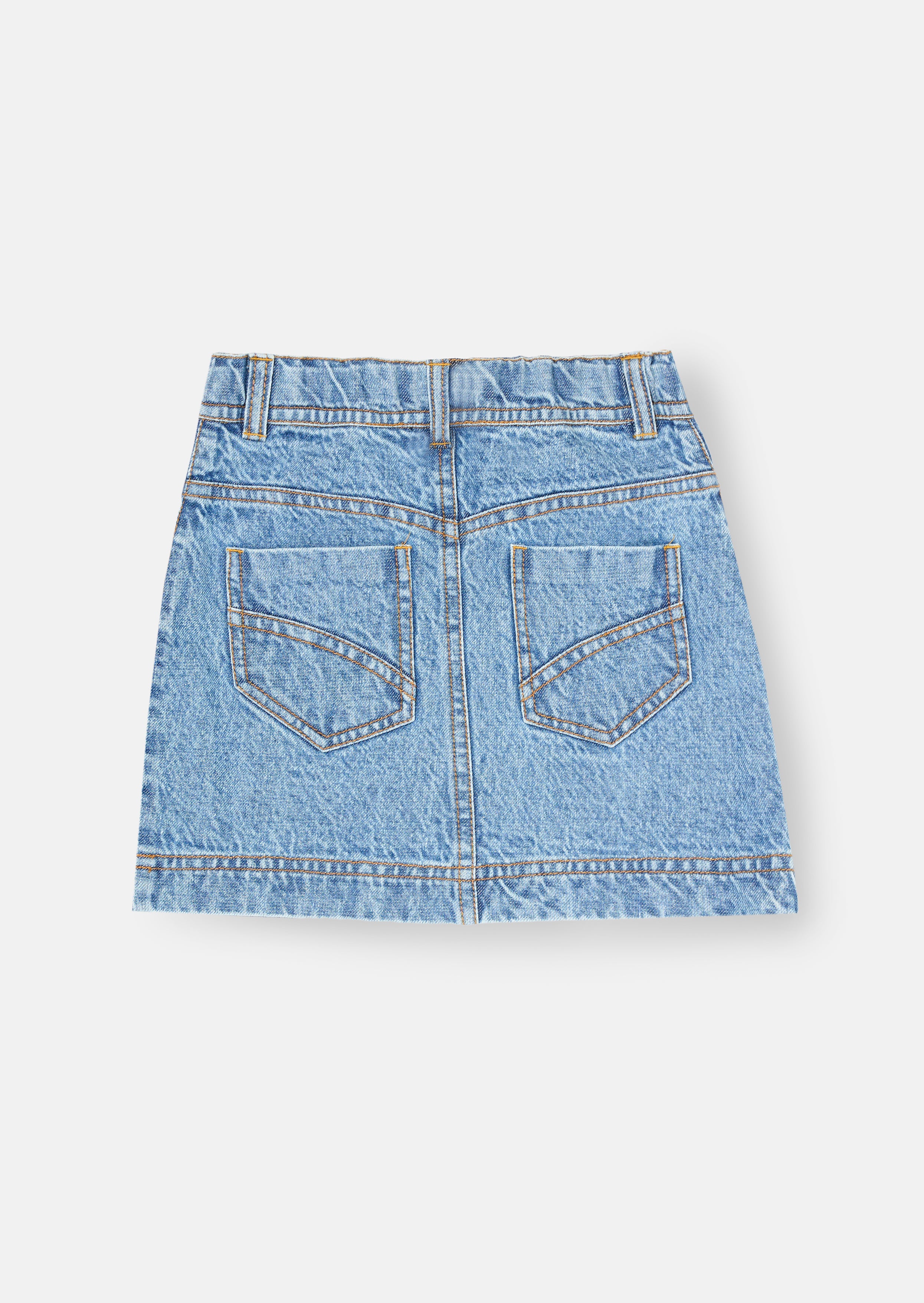 Kendal Asymmetric Waist Denim Mini Skirt